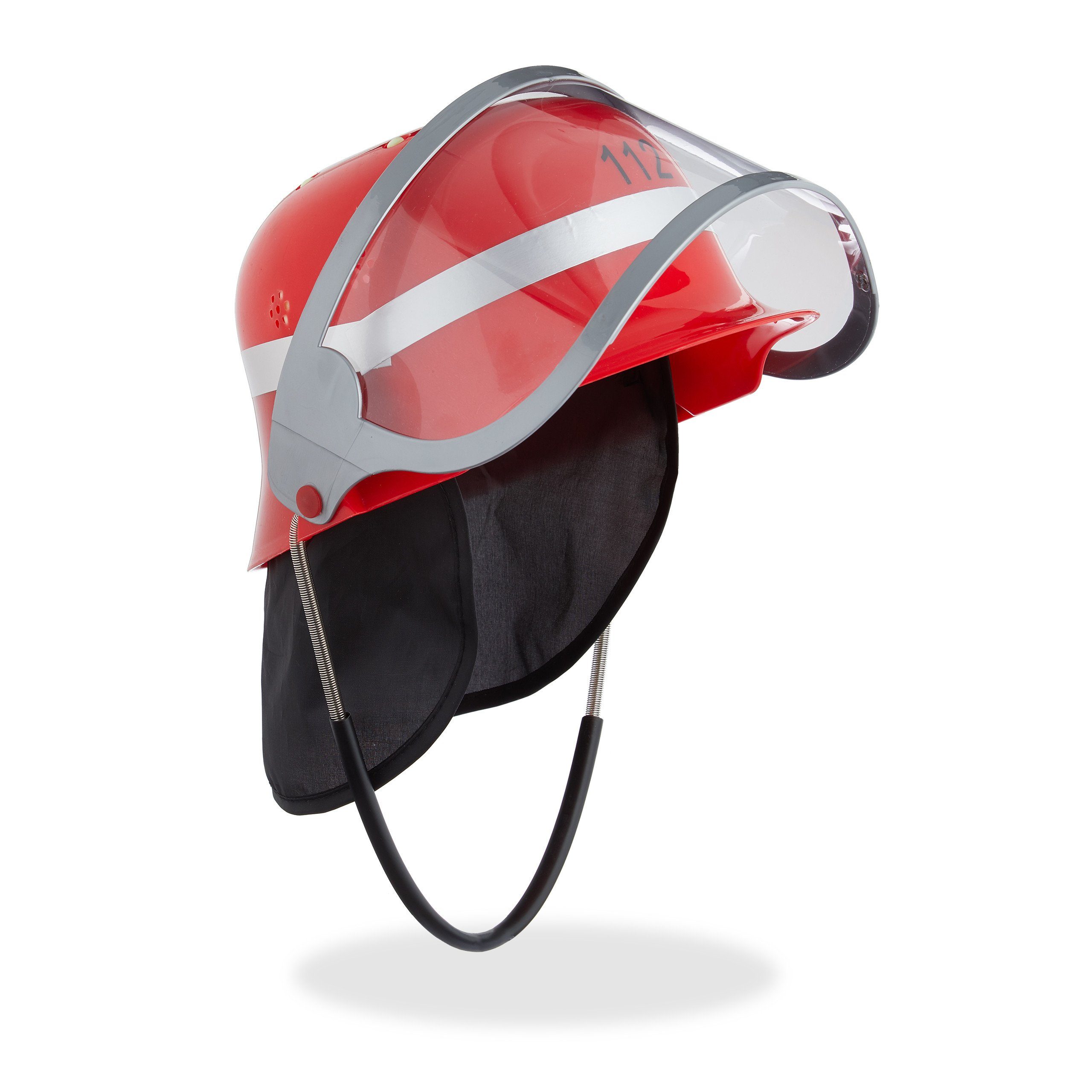 relaxdays Feuerwehrhelm 12 x Feuerwehrhelm Kinder rot