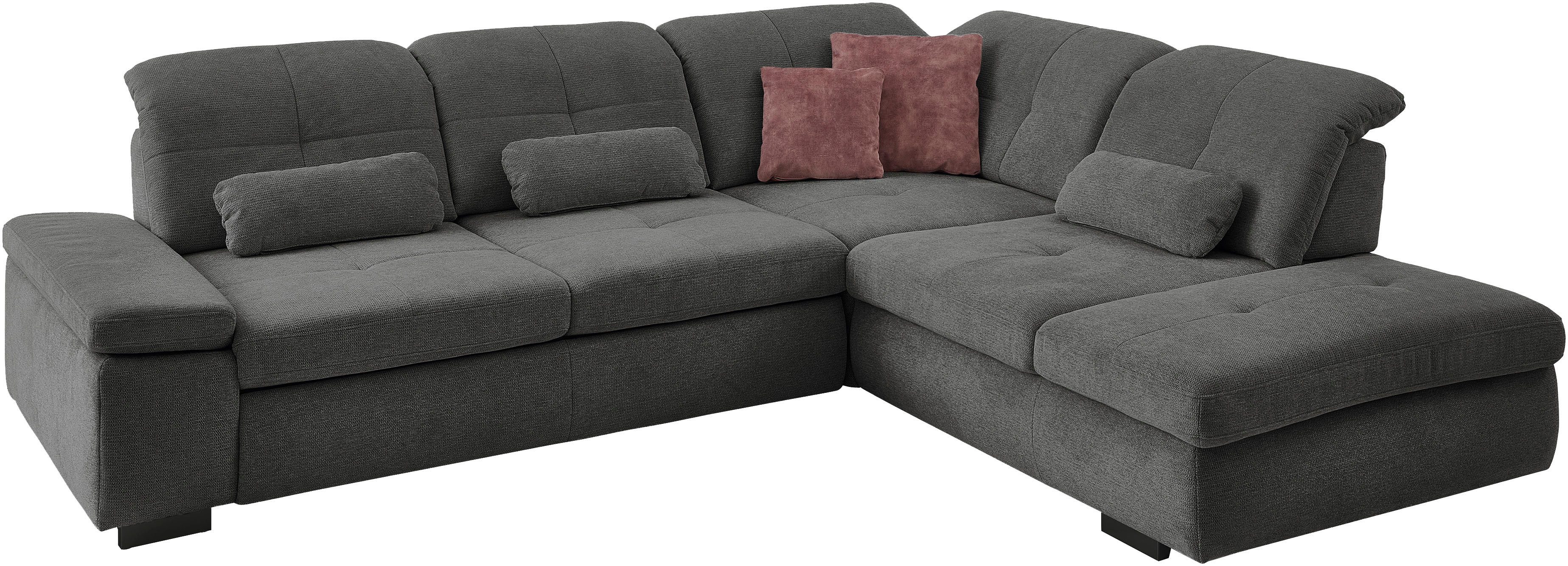 Die PlanBar Ecksofa MP-IN16012 L-Form mit Federkern-Polsterung, inkl. Sitztiefenverstellung, optional mit Funktionen