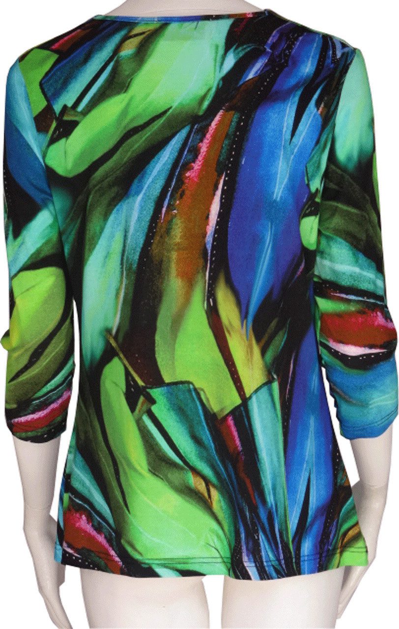 high & higher T-Shirt Wasserfallshirt Amy 3/4 Ärmel Wasserfallausschnitt