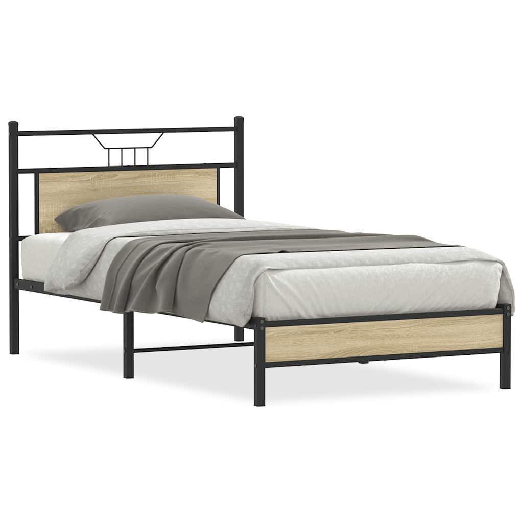 vidaXL Bett Bettgestell ohne Matratze Sonoma-Eiche günstig online kaufen