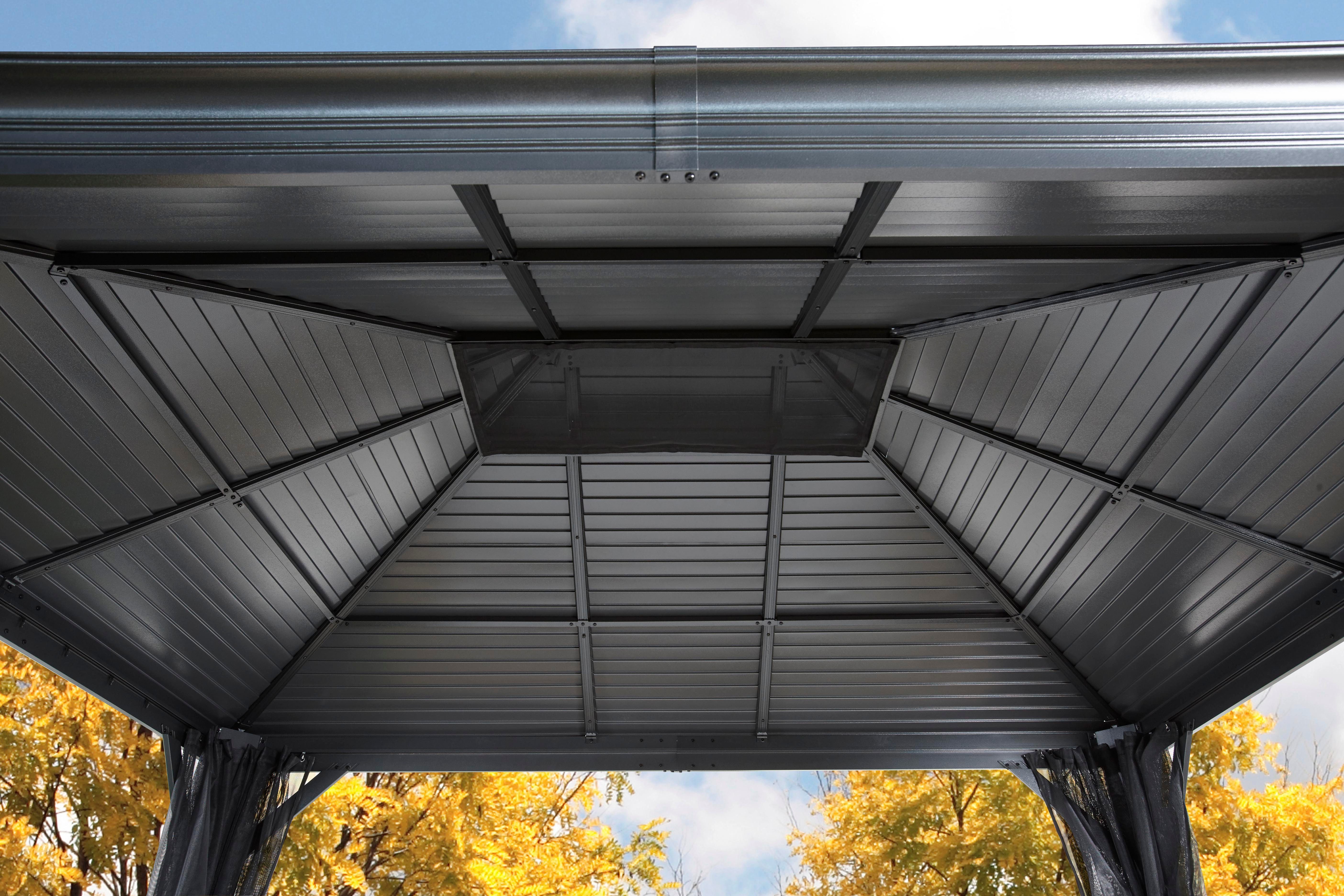 Sojag Pavillon Mykonos, mit Stahldach und Moskitonetzen, winterfest