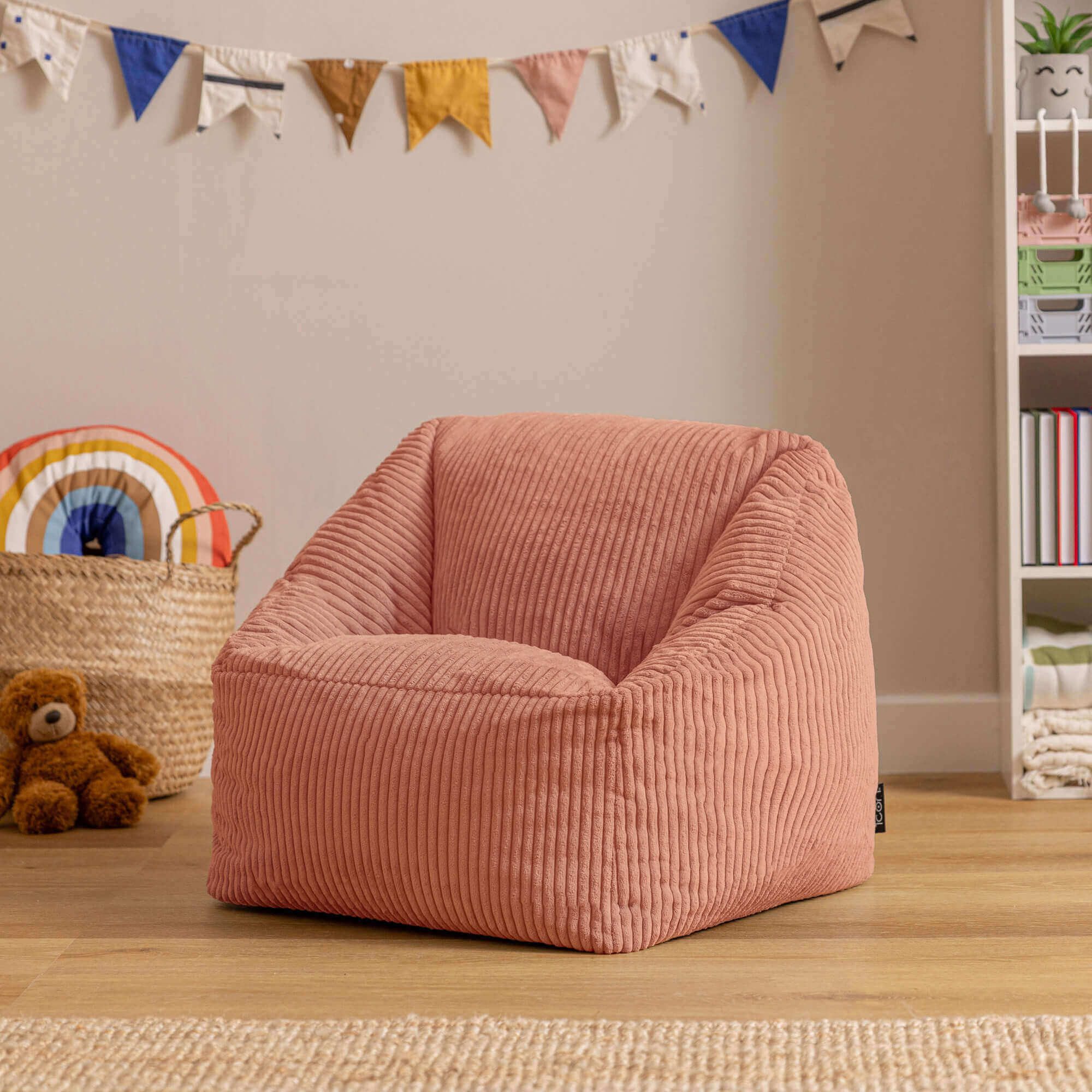 icon Sitzsack Kinder aus Cord Flauschig „Natalia“, 55x44cm, Made in Germany, für Kinderzimmer
