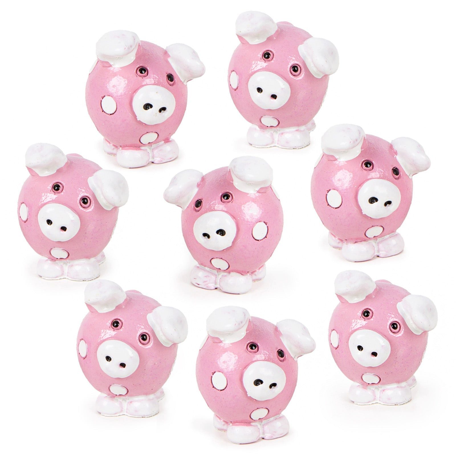 Logbuch-Verlag Dekofigur 8 Mini Glücksschweinchen rosa weiß kleine Glücksbringer Geschenke für