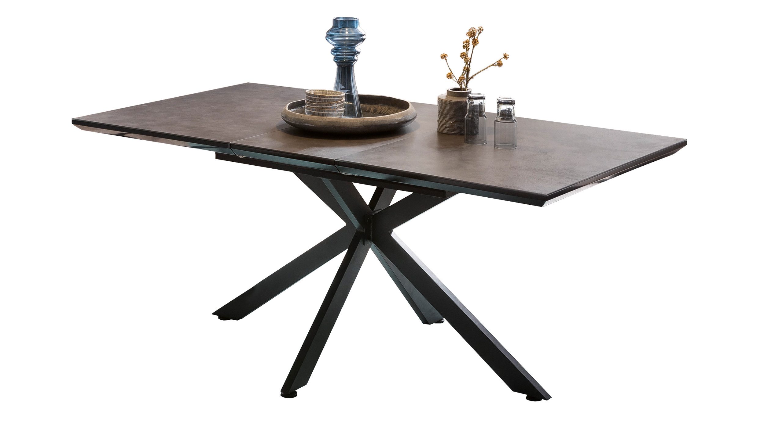 Die Möbelfundgrube® Esstisch JORUNN 140 - 180 cm ausziehbar / anthrazit-bra günstig online kaufen