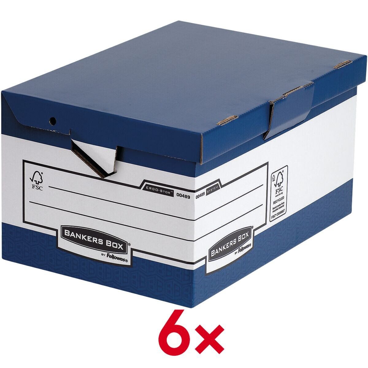 BANKERS BOX SYSTEM Archivcontainer Maxi (6 St), mit Klappdeckel