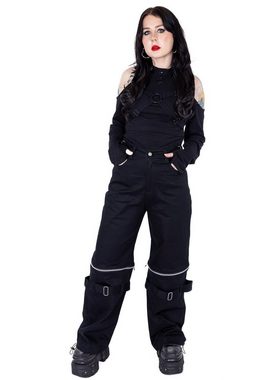 Heartless Stoffhose Darcy Gothic Pants Zip Off Hose Rave Trousers Weites Bein