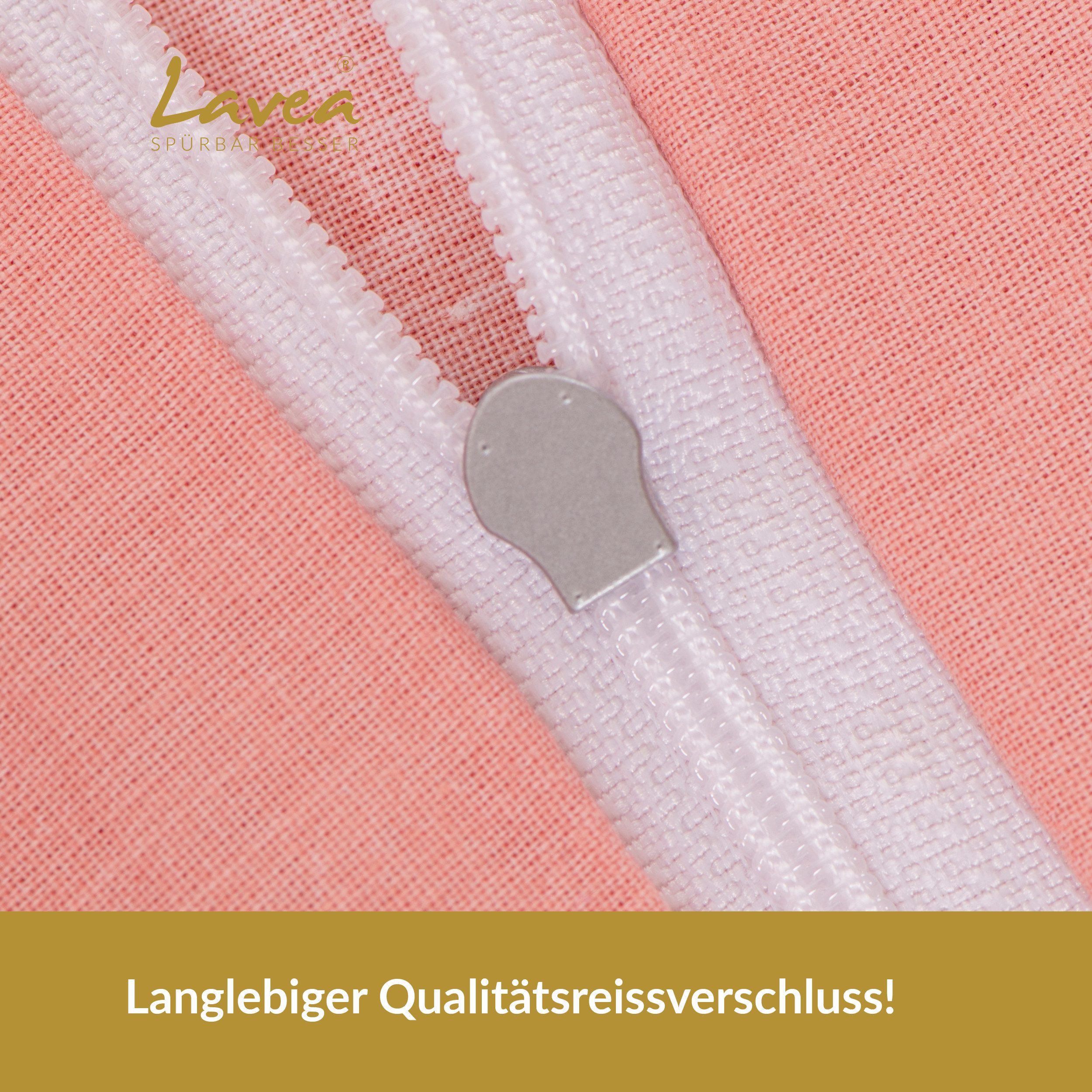 Lavea Kinderbettwäsche Bettwäsche Kinder Herzen Set, mit Reißverschluss, mit Herzmotiv, 100% Baumwolle, 2 teilig, weiche Bezüge für Bettdecke und Kopfkissen – Bild 5 von 5