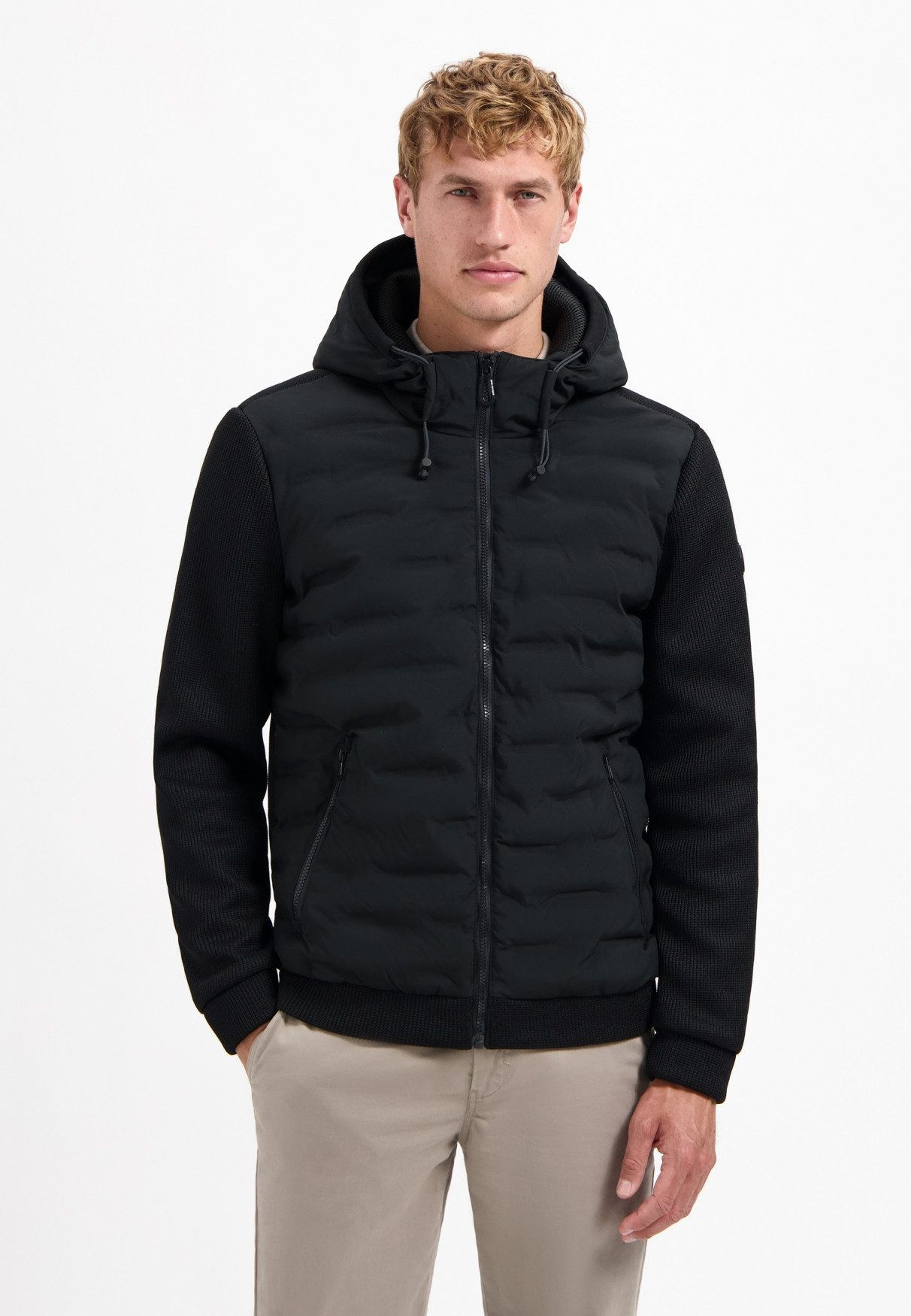 NO EXCESS Steppjacke No Excess Jacke mit Strickärmeln günstig online kaufen