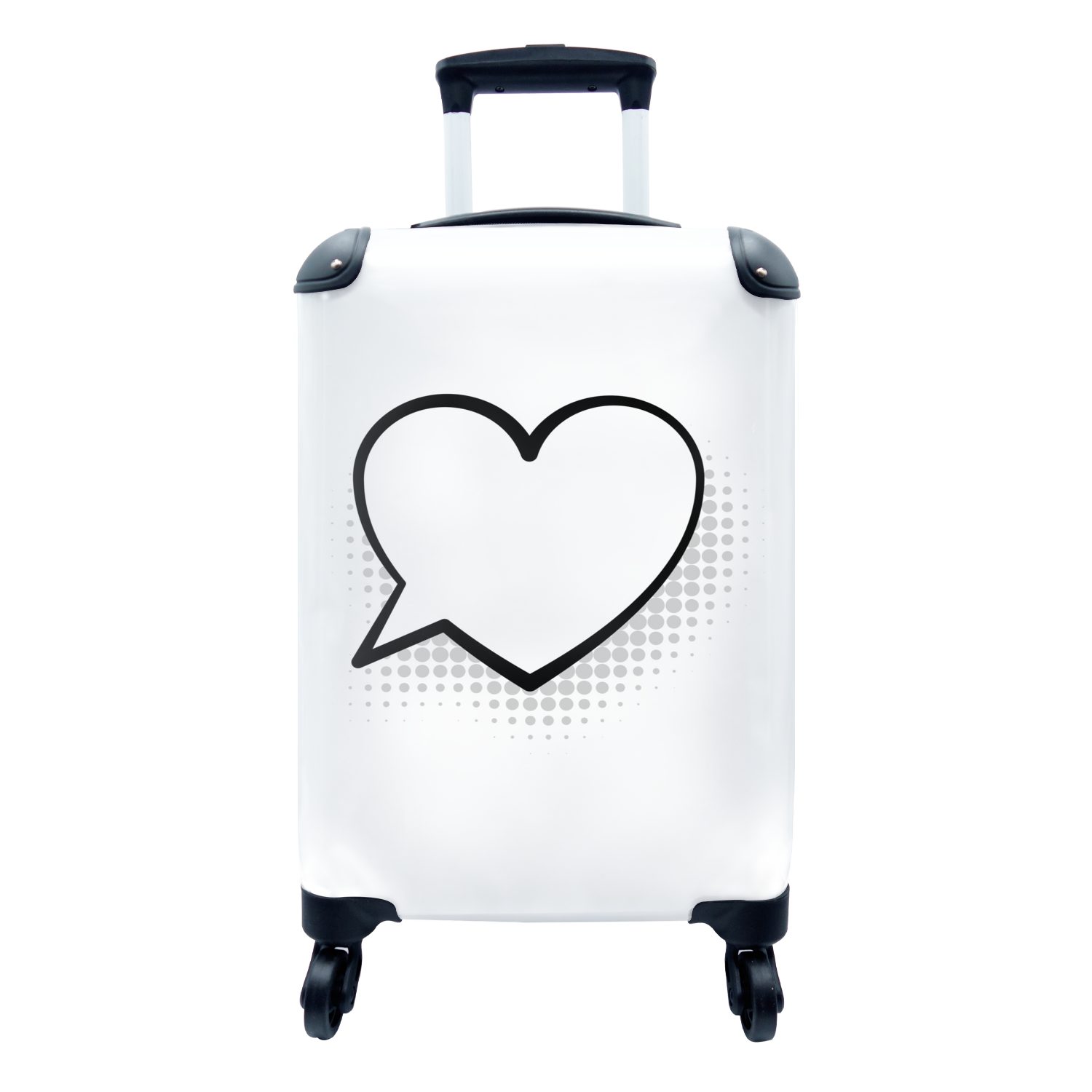 MuchoWow Handgepäckkoffer Cartoon-Illustration einer Gedankenwolke in Form eines Herzens, 4 Rollen, Reisetasche mit rollen, Handgepäck für Ferien, Trolley, Reisekoffer