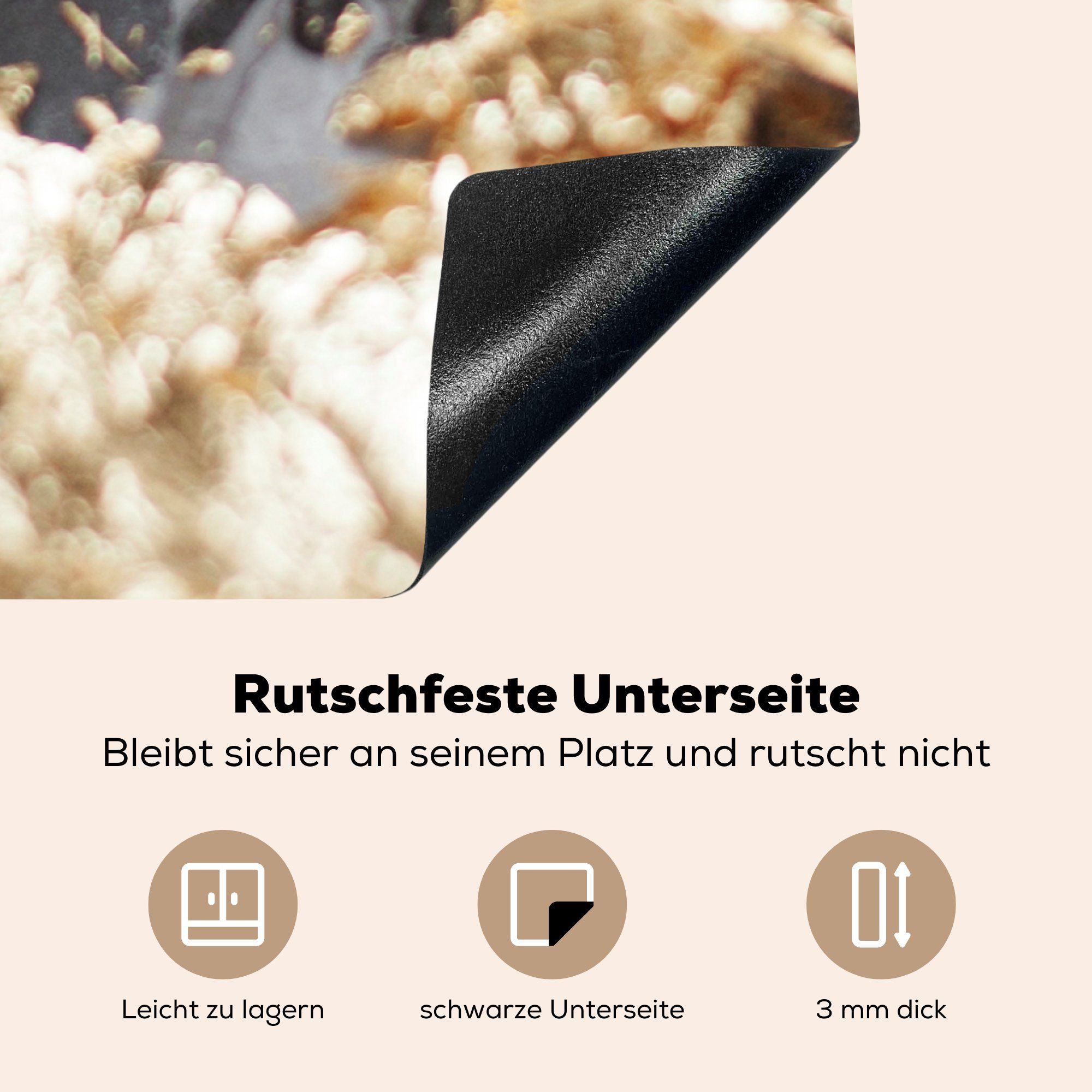 MuchoWow Herdblende-/Abdeckplatte Marmor Schwarz, küche für Ceranfeldabdeckung, cm, - Arbeitsplatte tlg), Gold Luxus (1 Vinyl, - 78x78 