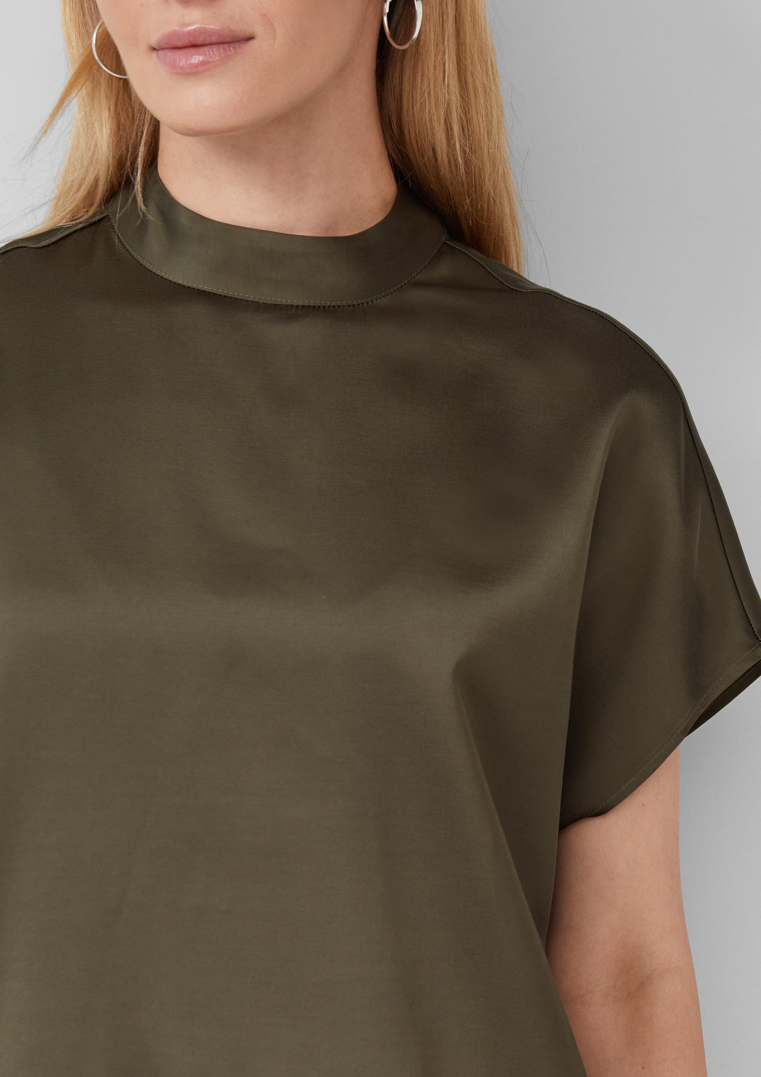 s.Oliver BLACK LABEL Kurzarmbluse Satinierte Viskosemix-Bluse günstig online kaufen