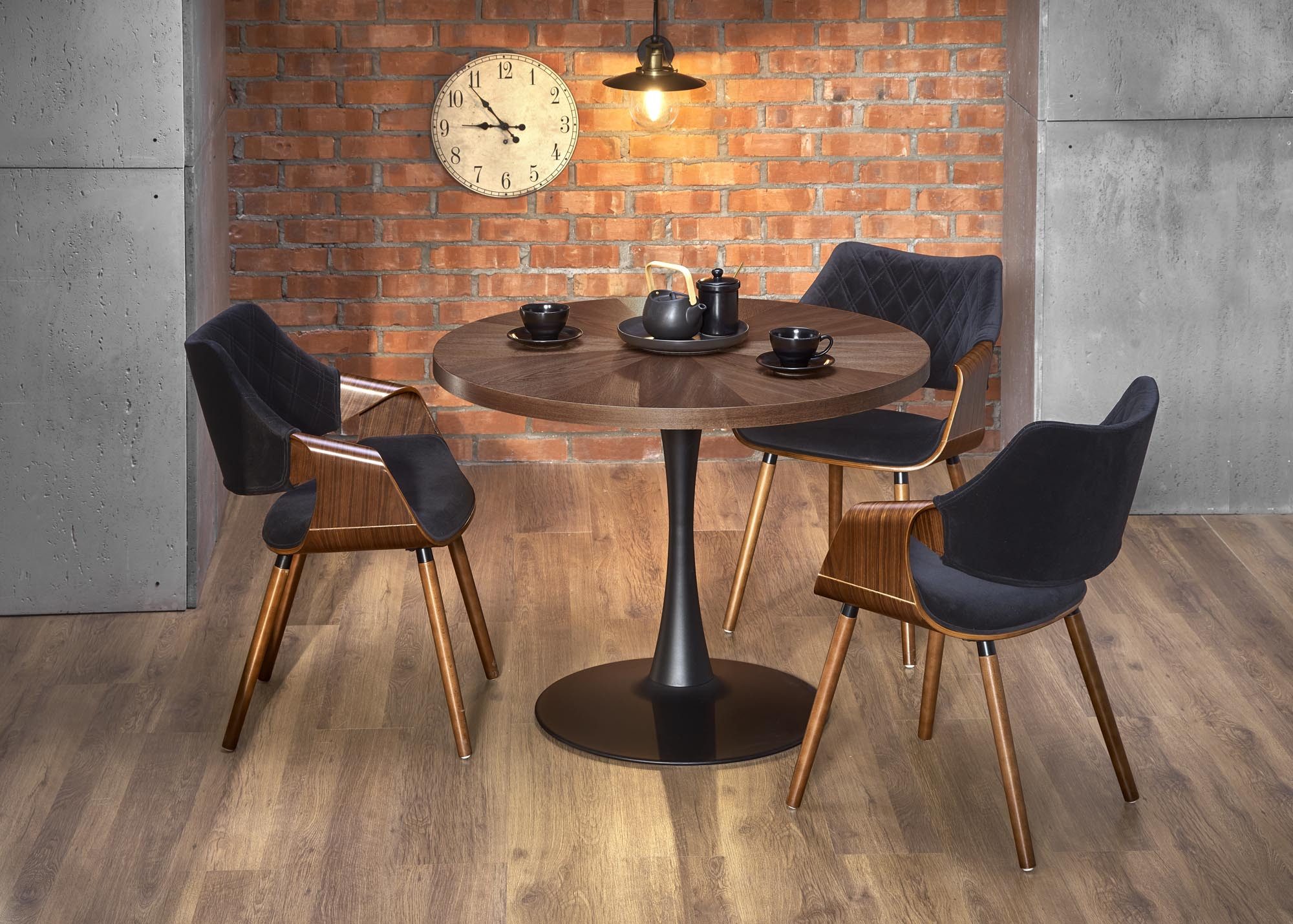 designimpex Esstisch HAW-333 rund Walnuss Wenge Schwarz Echtholzfurnier Esszimmer 100x75 cm, Esstisch, Esszimmertisch, Tisch, Ausziehtisch, Küchentisch, Esszimmer