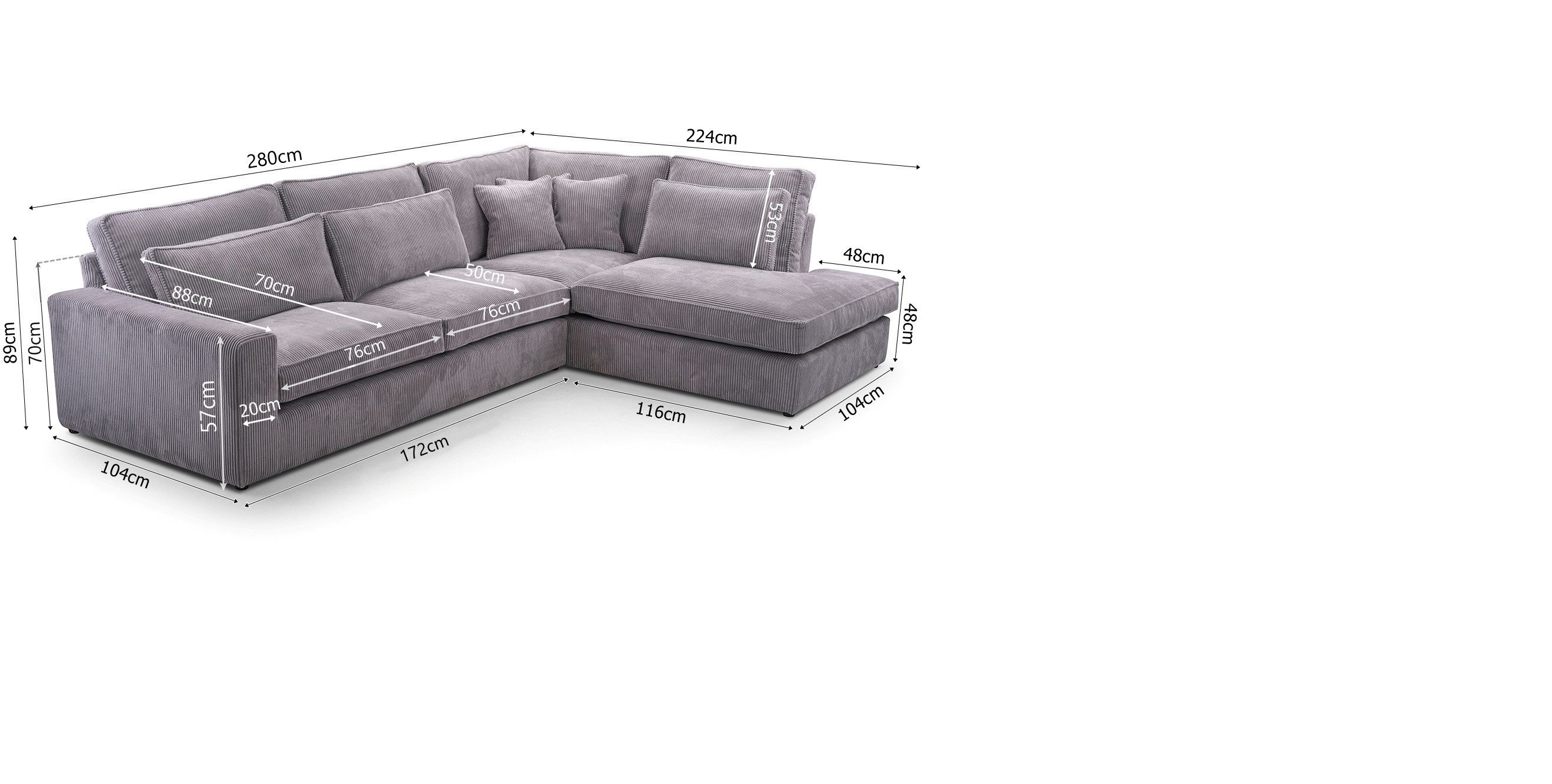 AN-MOEBEL4U Ecksofa COMFORTO MINI CORD 280 günstig online kaufen