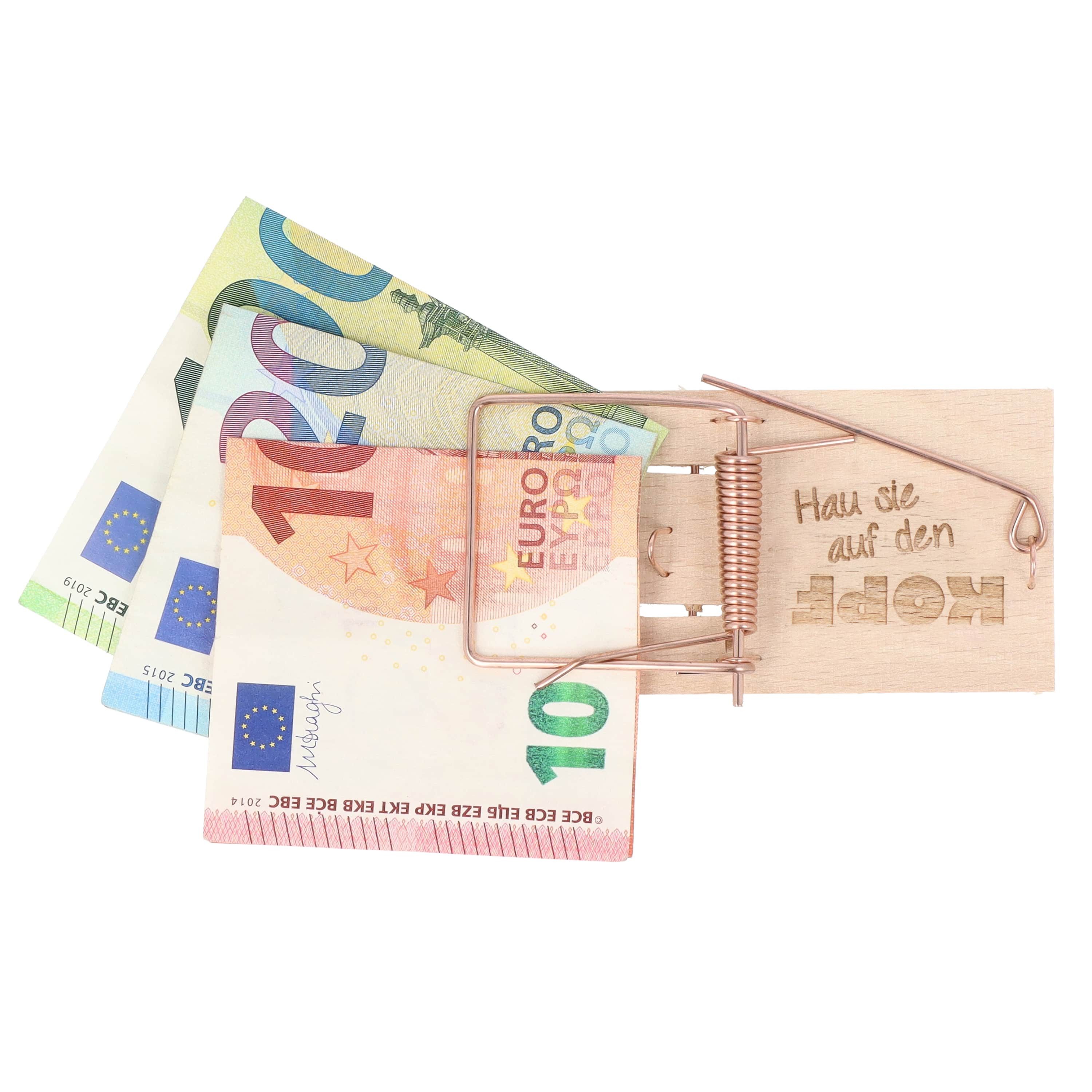 Spruchreif® Spardose Mausefalle Geldgeschenk · Mausefalle mit Spruch · Gutscheinverpackung