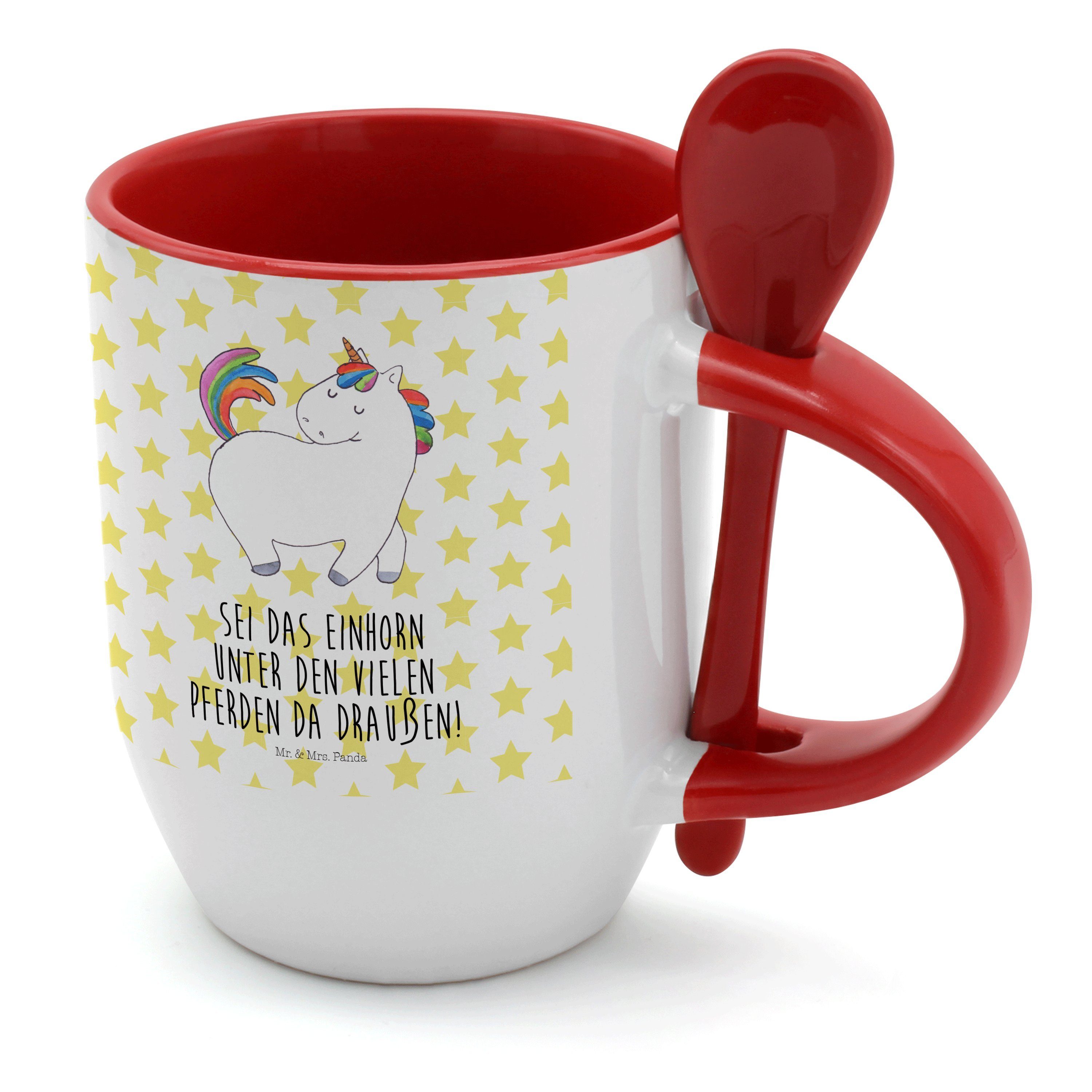 Einhorn Mrs. Keramik Weiß Tasse - Panda Pferd, & - Mr. Geschenk, Tasse, Tassen, stolzierend Unicorn,