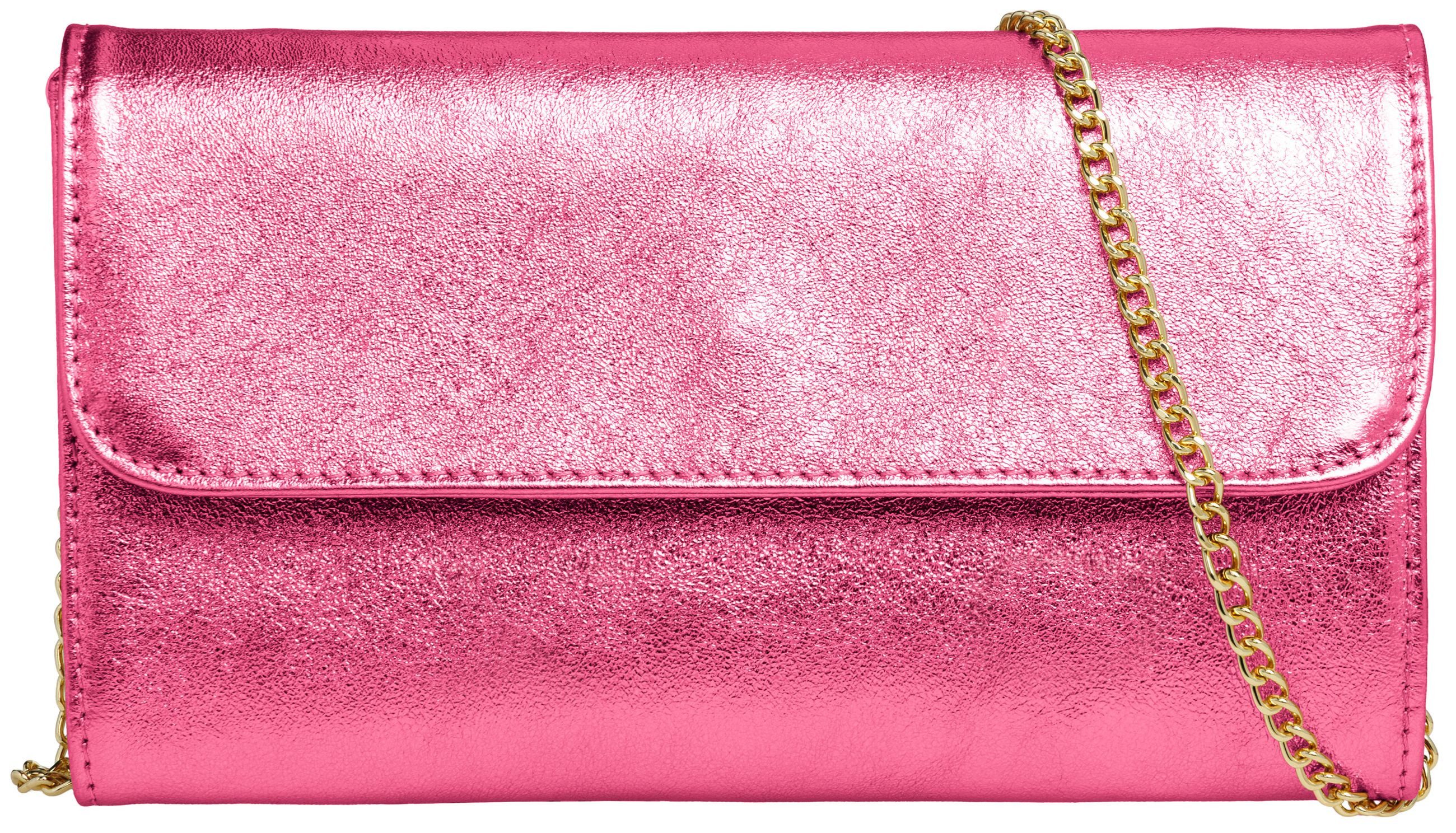 Caspar Clutch Abendtasche Metallic Leder Damen Tasche - PREMIUM LINE - Modell No.779, leicht, elegant & langlebig- 100% Echtleder - Handmade in Italy