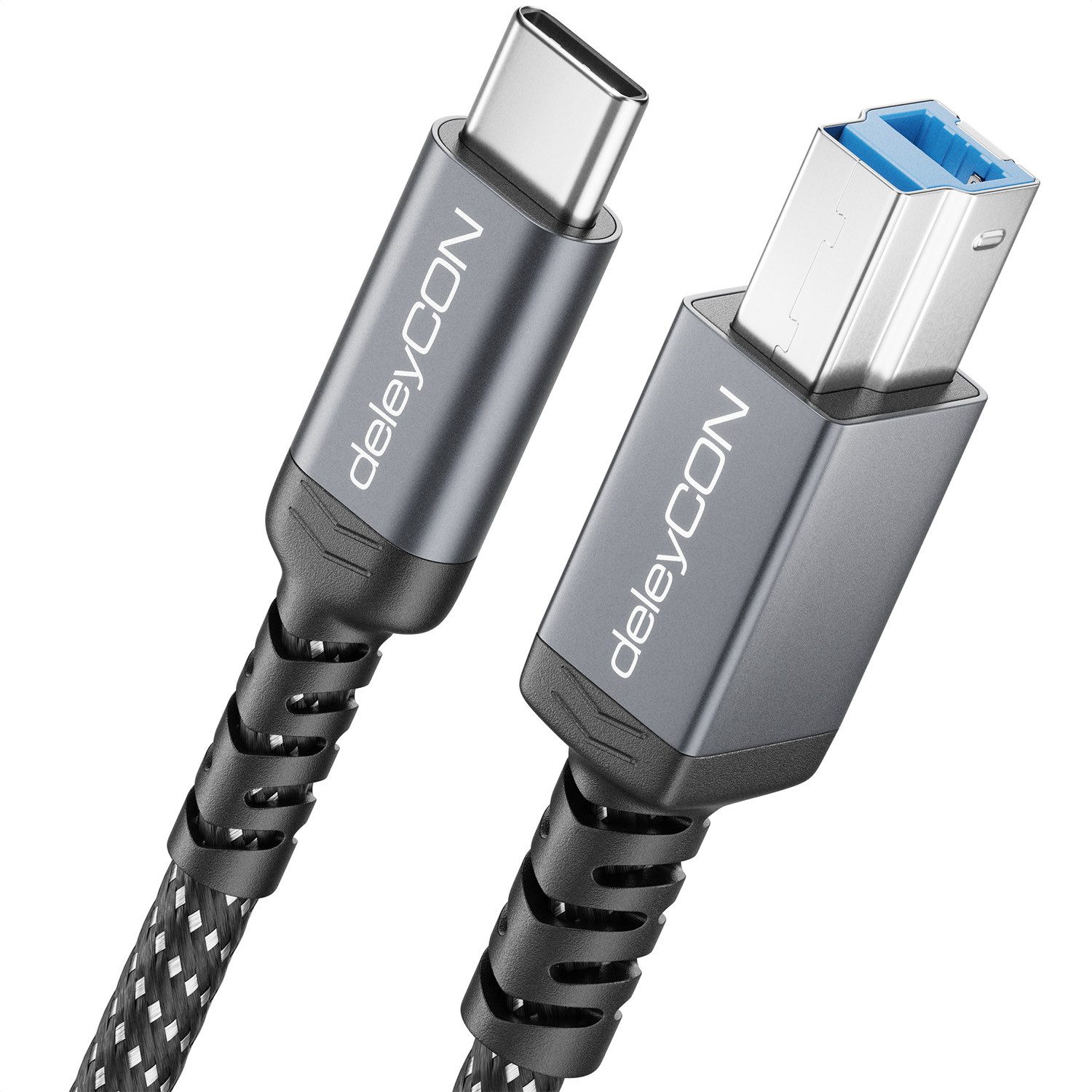 deleyCON 3,0m USB3.0 Druckerkabel Scannerkabel Datenkabel USB-C zu USB-B USB-Kabel