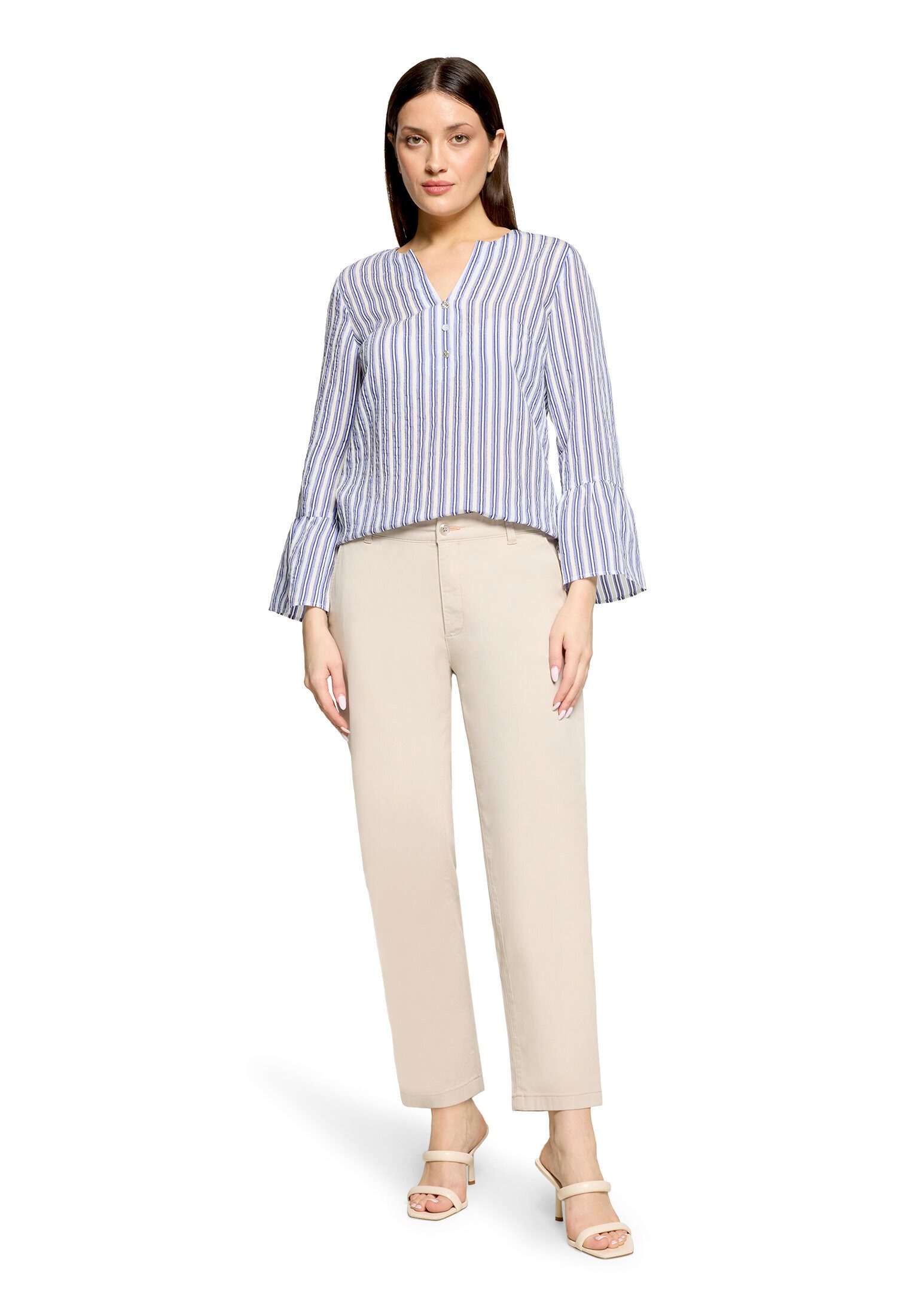 Cartoon Schlupfbluse Damen mit Streifen