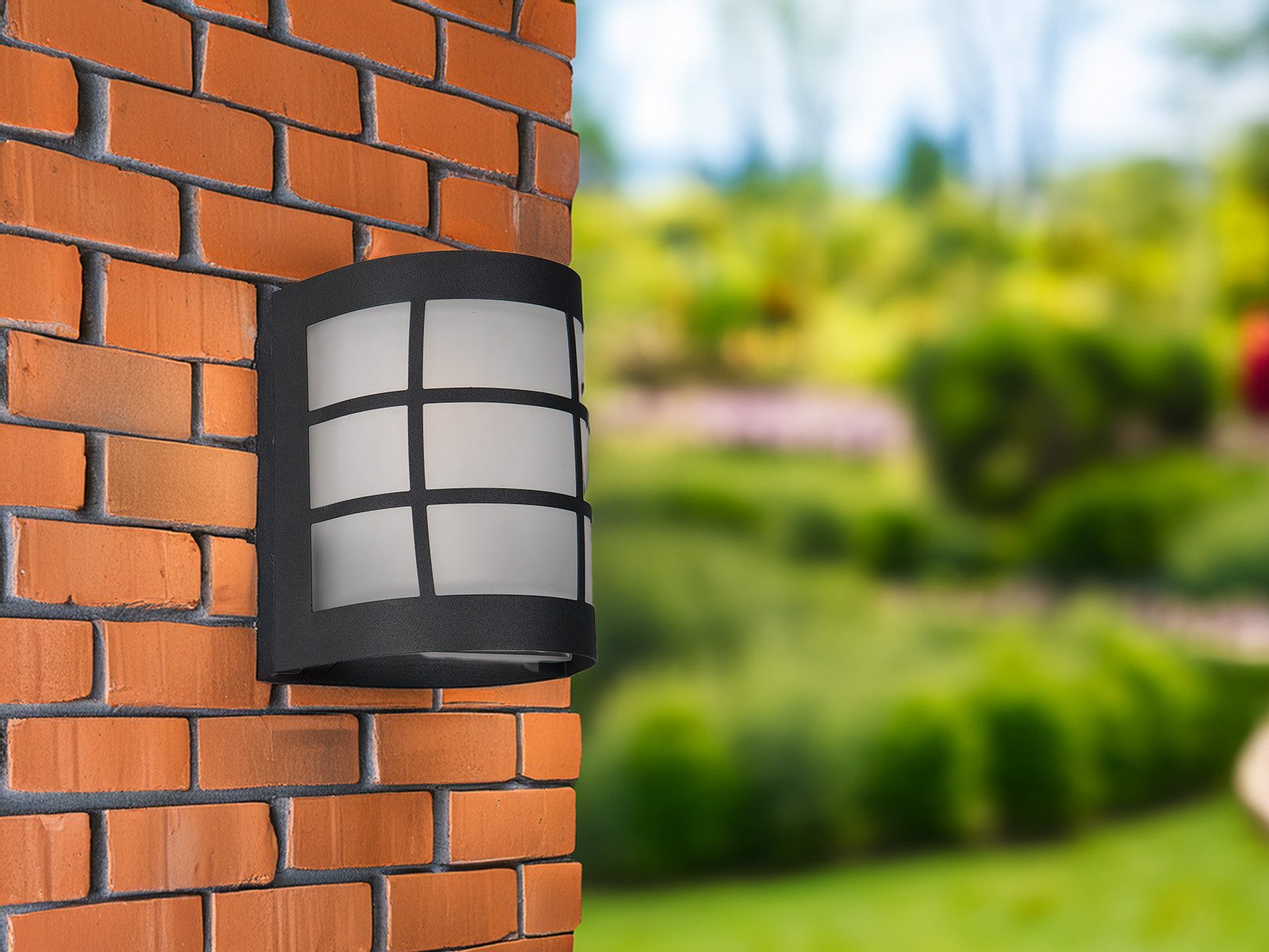 Reality Leuchten LED Außen-Wandleuchte, LED wechselbar, Warmweiß, Außenleuchte Edelstahl Schwarz für Außen-Beleuchtung Haus-Wand, H 16cm
