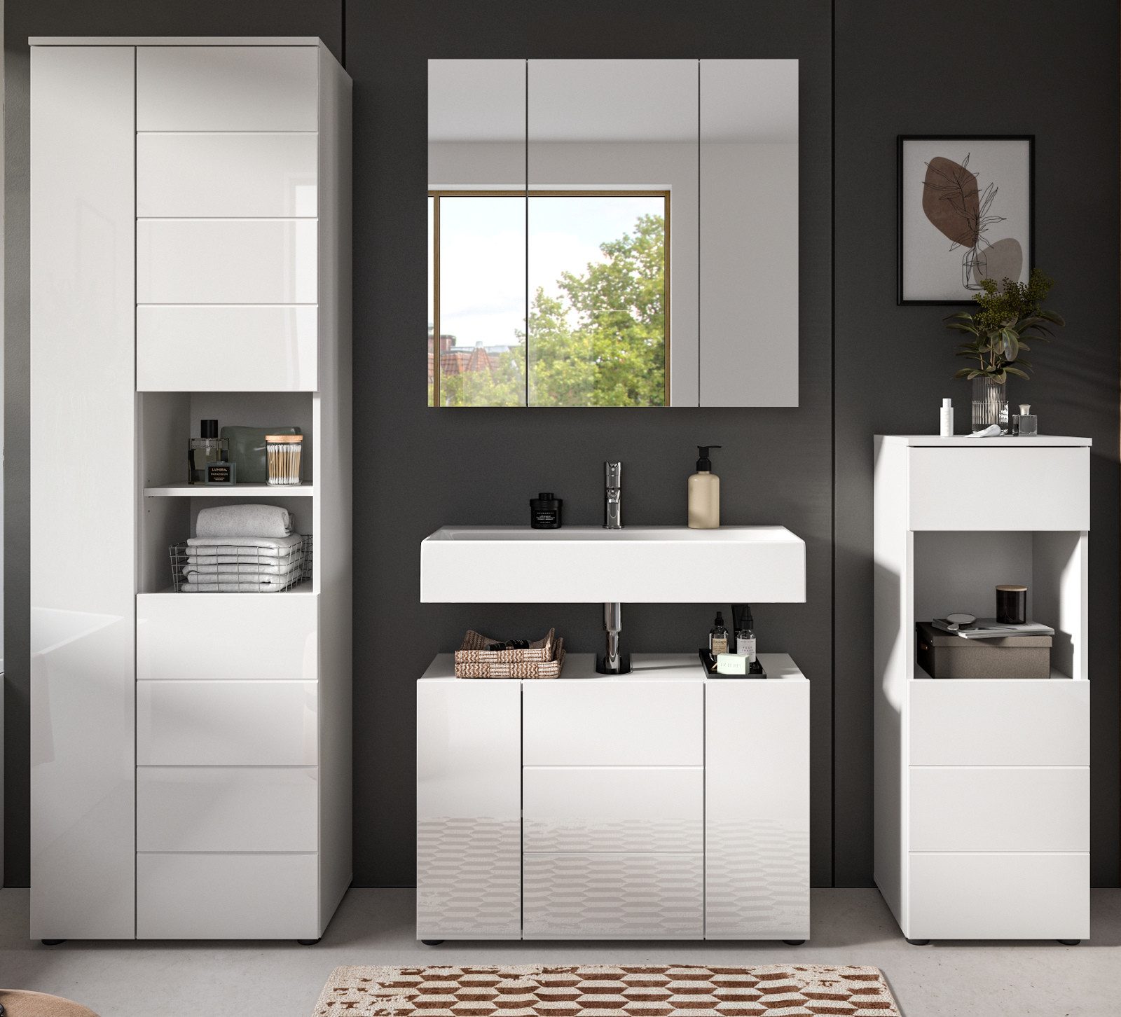Inn.Furn Badmöbel-Set Larik, (Badezimmer in weiß günstig online kaufen