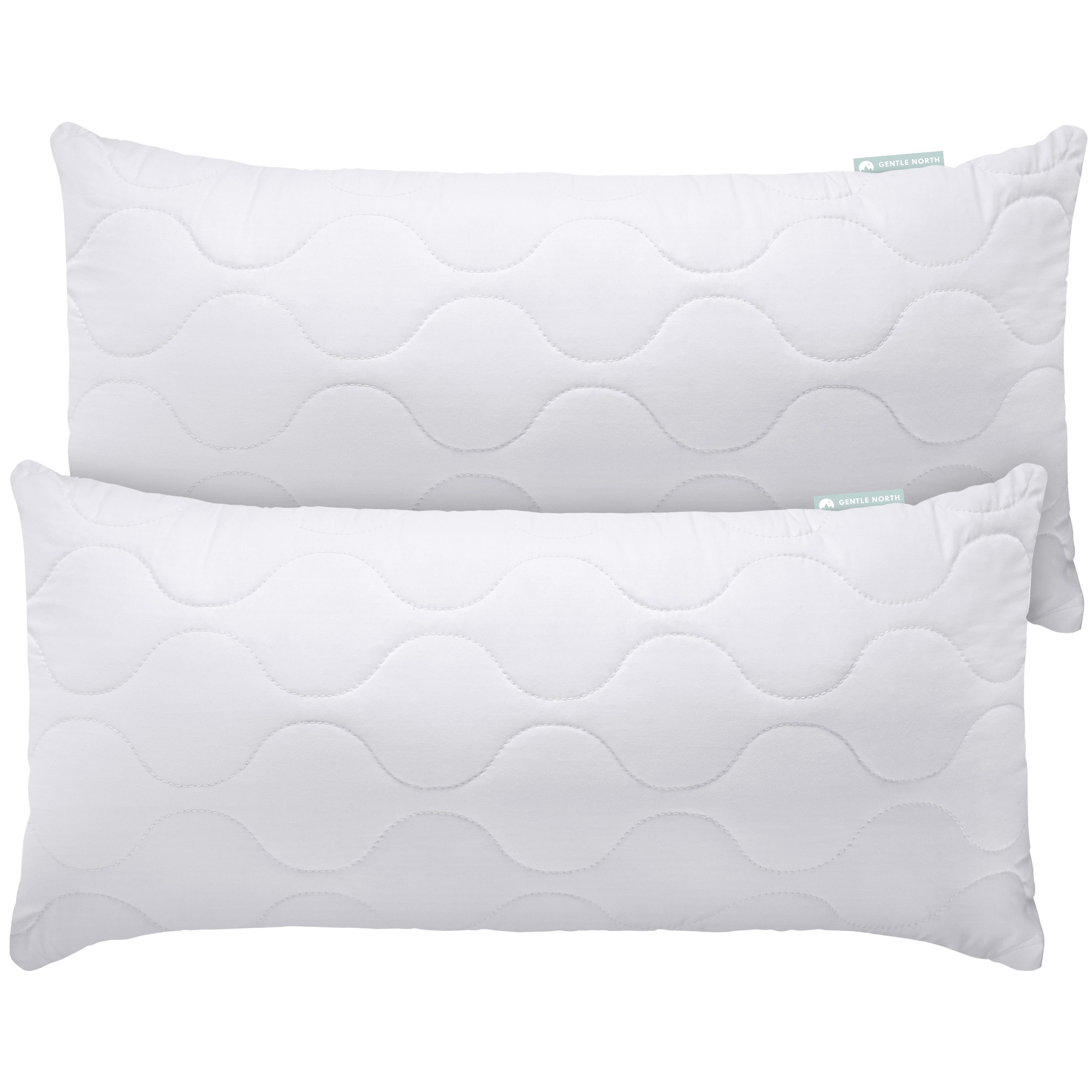 Gentle North Microfaserkissen Kopfkissen- 2er Set Kissen für Bett und als Dekokissen, Füllung: 100% Polyester, Seitenschläfer, Seitschläfer, Rückenschläfer, Bauchschläfer, Reißverschluss für Füllung - waschbar - allergikerfreundlich