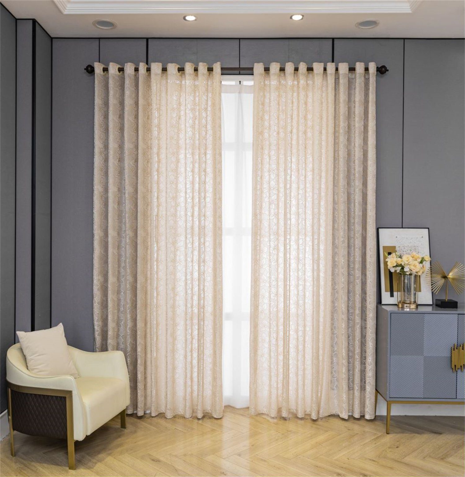 BYSURE Gardine (2 St), Ösen, halbtransparent, günstig online kaufen