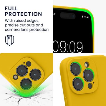 kwmobile Handyhülle Hülle für Apple iPhone 15 Pro, Hülle Silikon gummiert - Handyhülle - Handy Case in Strahlend Gelb