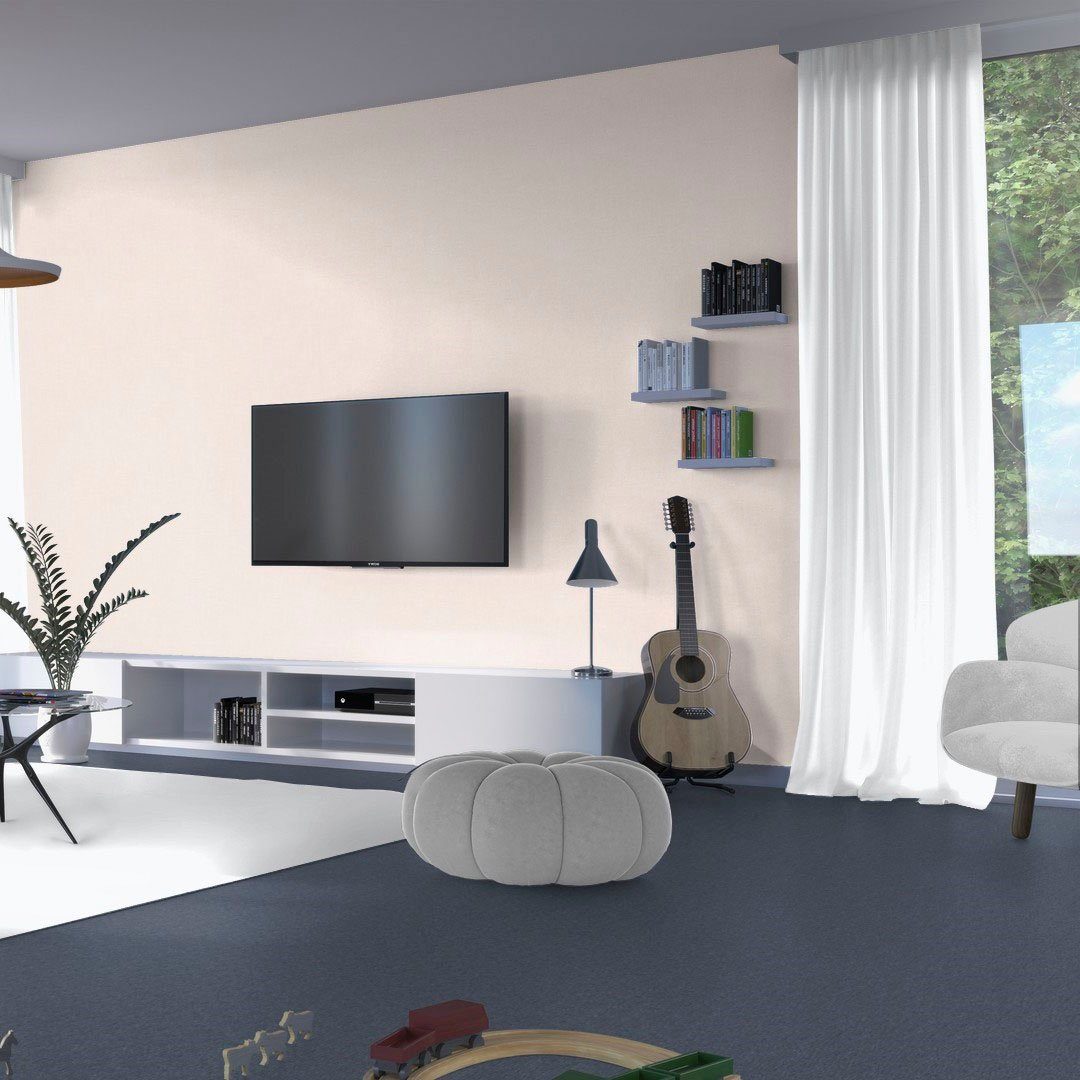 Schlafzimmer, Breite Wohnzimmer, Schlingenteppich Bodenmeister, 400/500 Aragosta, rechteckig, 7 cm Kinderzimmer, blau mm, Teppichboden Höhe: