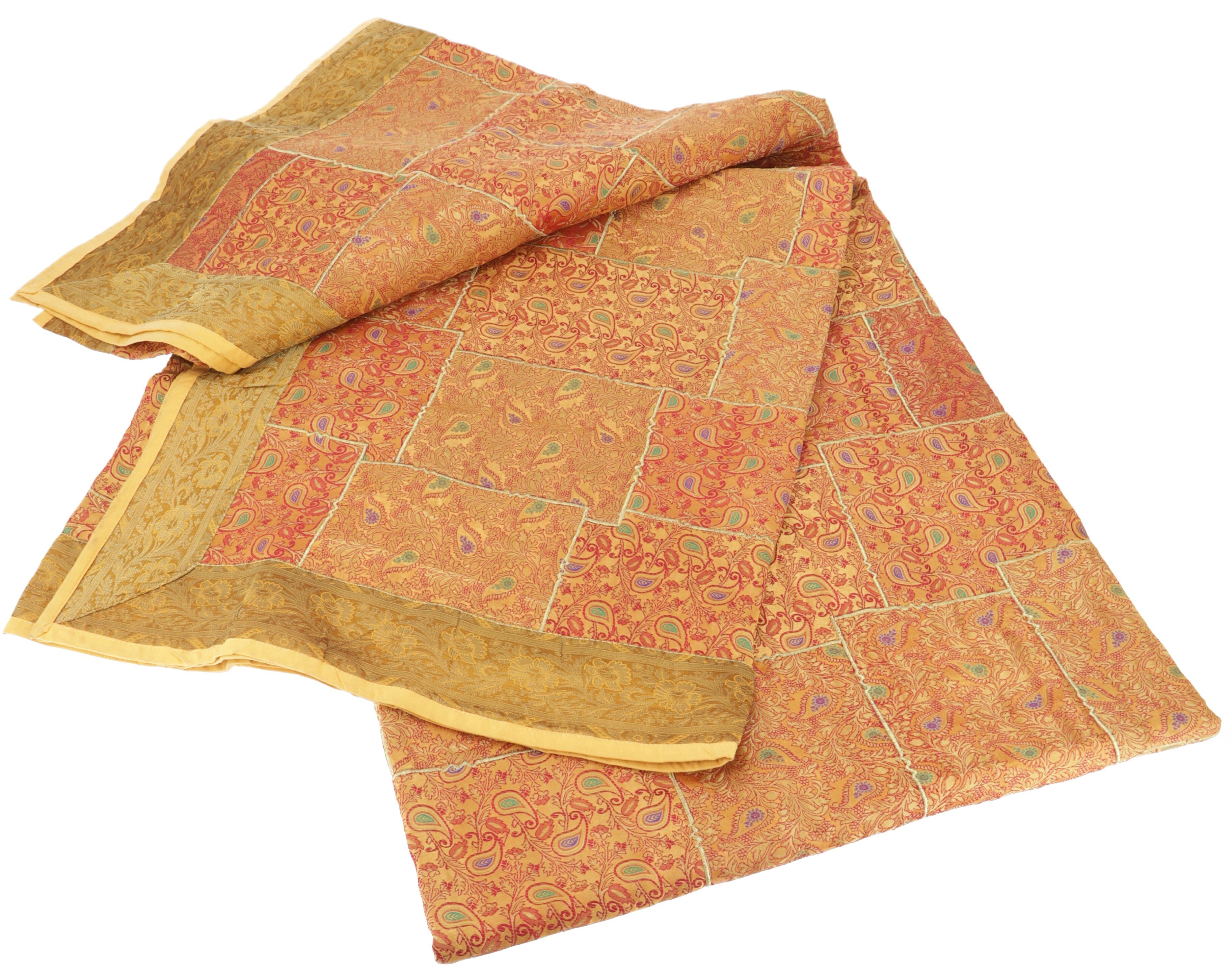 Guru-Shop Tagesdecke Orientalische Patchwork Brokatdecke, indische..