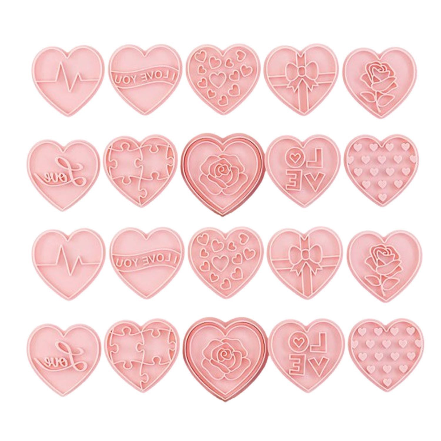Backform 20 Stück Herzform Keksform Valentinstags Herzförmige Ausstechform