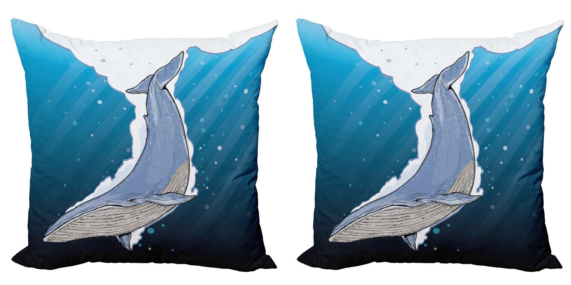 Modern Schwimmen Fische Walschutz Karikatur Stück), Abakuhaus Doppelseitiger (2 Digitaldruck, Kissenbezüge Accent