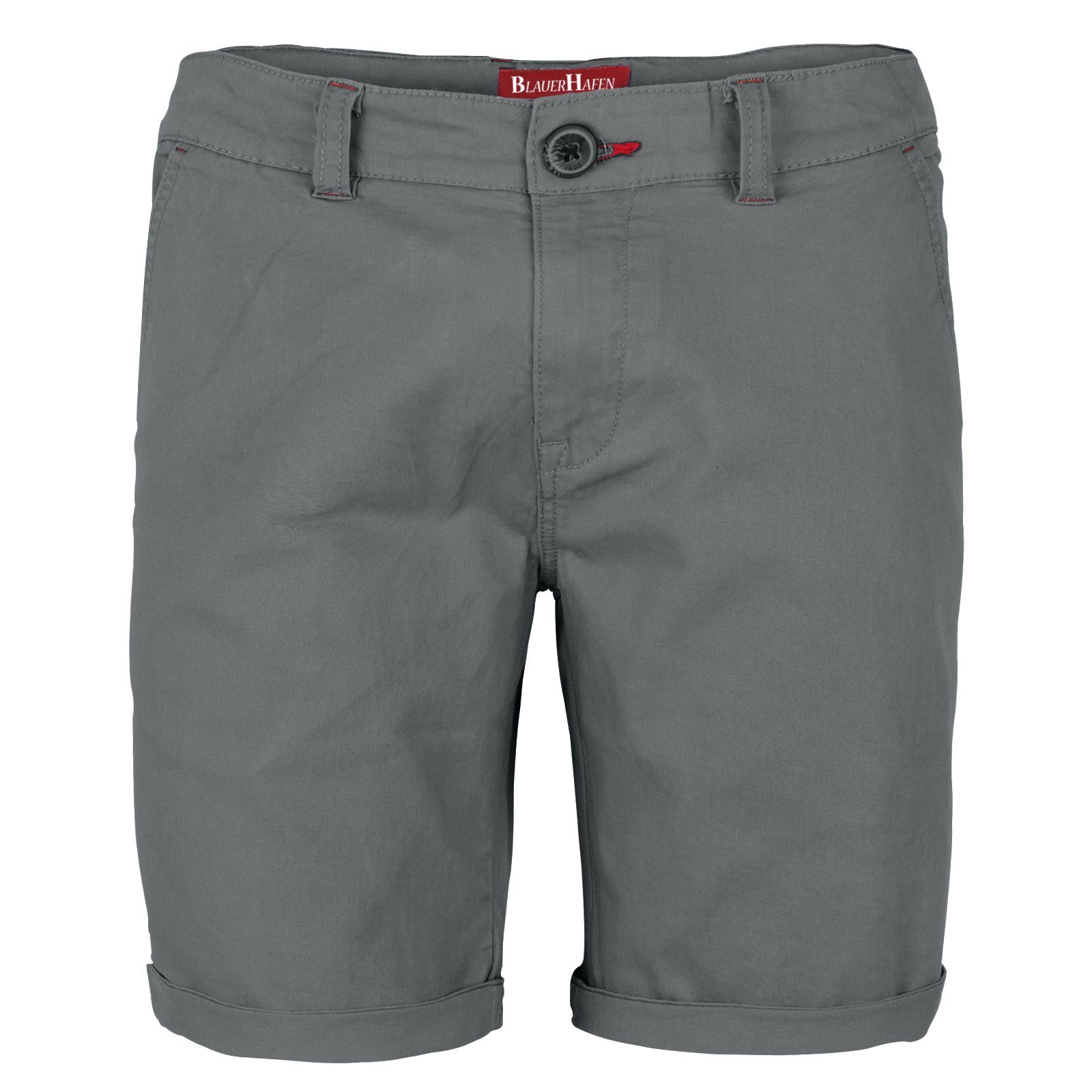 BlauerHafen Chinoshorts Herren Stretch Chino Fit Hellgrau Slim Hose Bermuda Strecken-Baumwolle Shorts