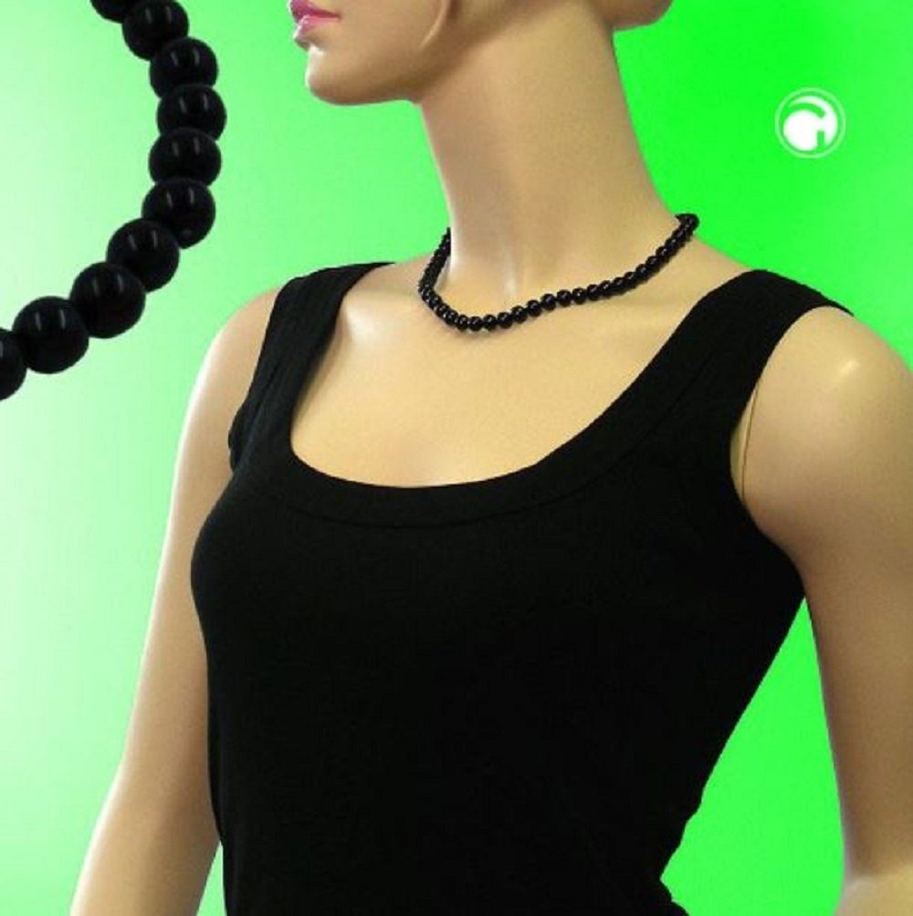 unbespielt Collier Kette mit schwarzen Kunststoffperlen günstig online kaufen