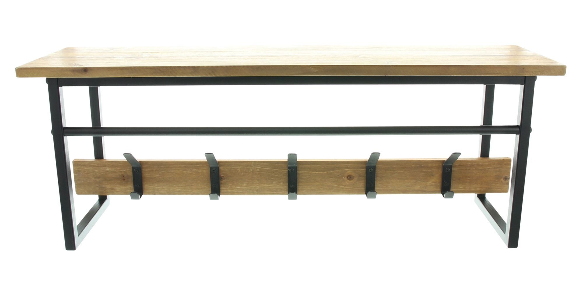 Dekoleidenschaft Wandgarderobe "Industrial" aus Holz & Metall, schwarz, Gar günstig online kaufen