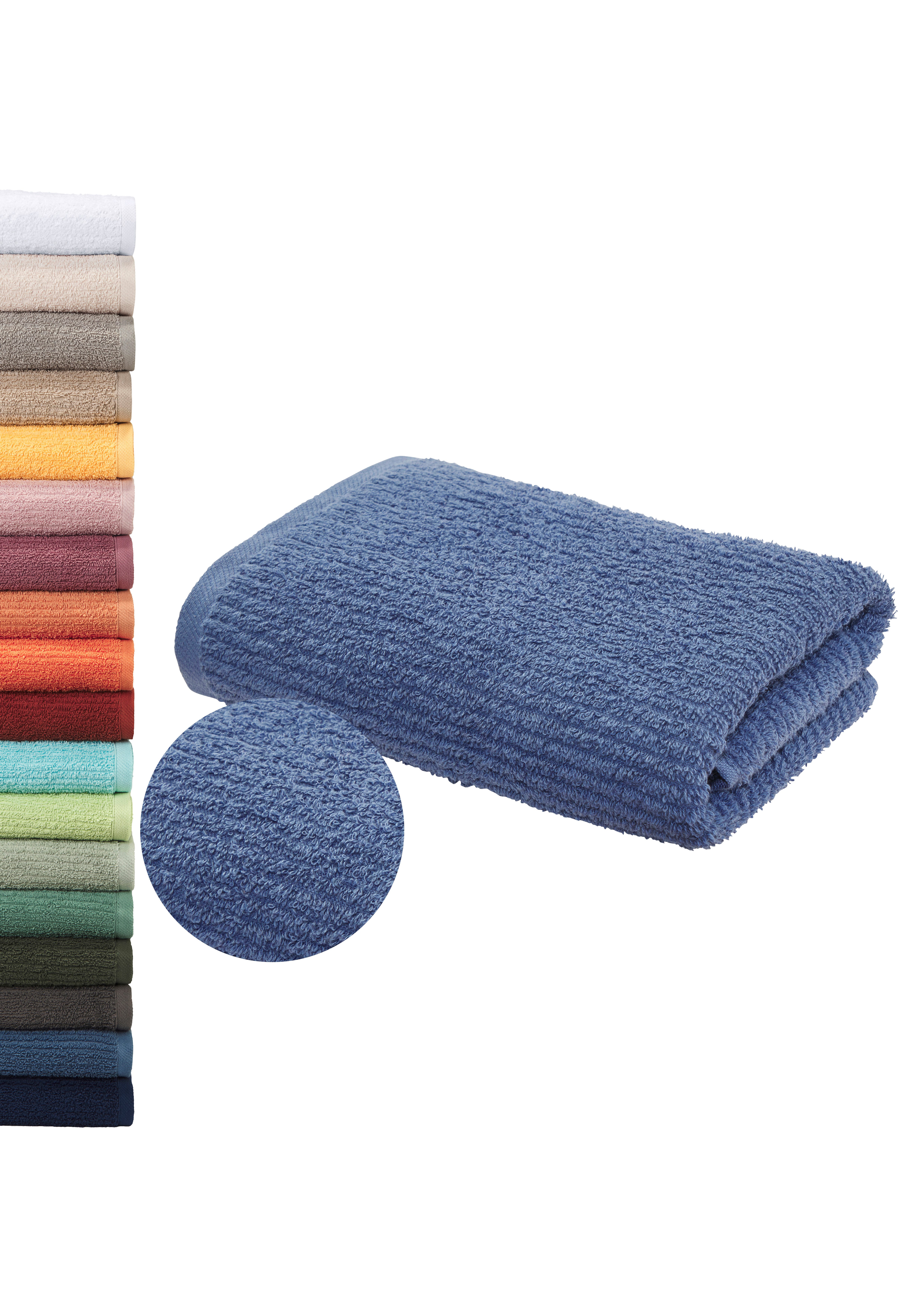 OTTO home Handtuch Riva, 50x100, Premium Handtücher, 500 gr/m², Webfrottier (1-St), Hoch-Tief-Struktur, Streifen, weich, 5 Jahre Garantie
