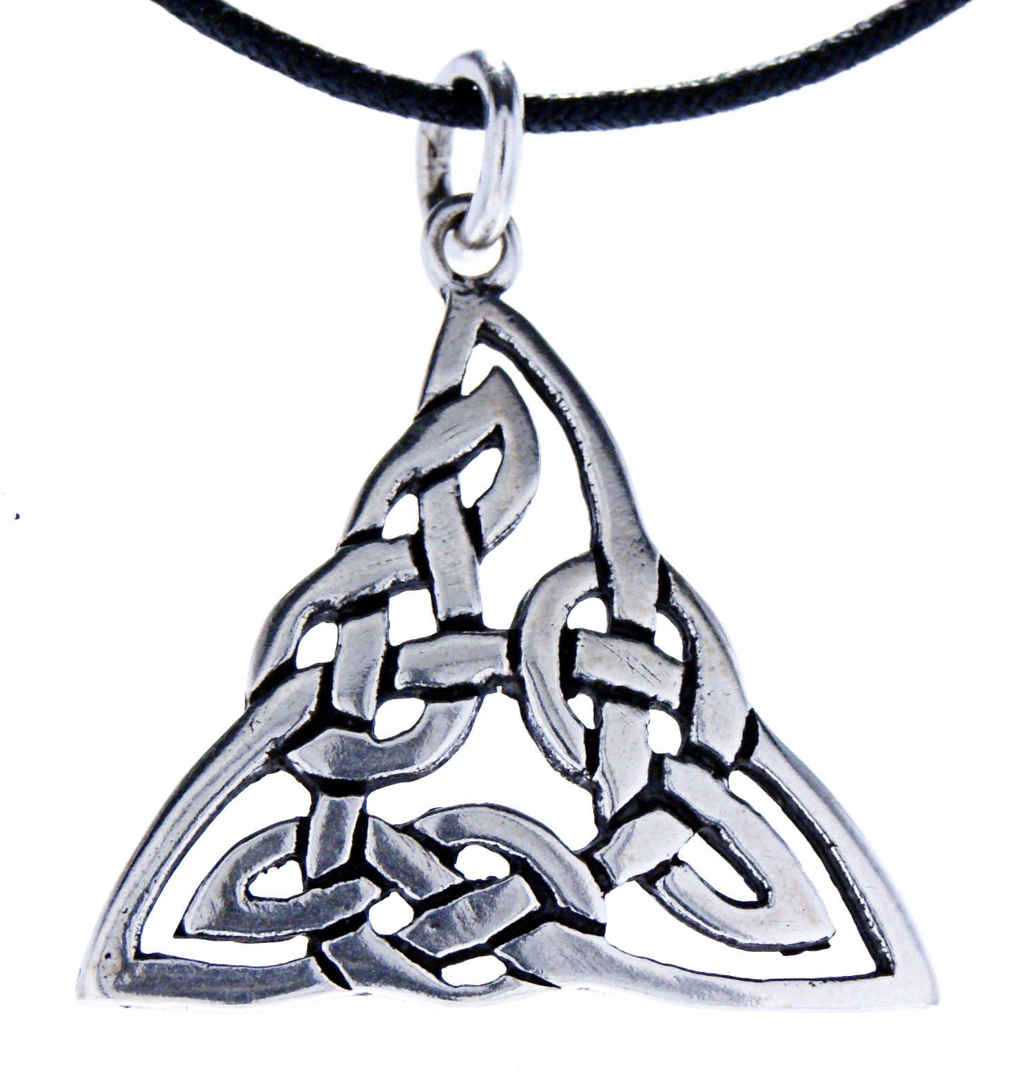 Dreieck Anhänger Kettenanhänger keltischer Kiss of Knoten Silber Keltenknoten 925 Leather