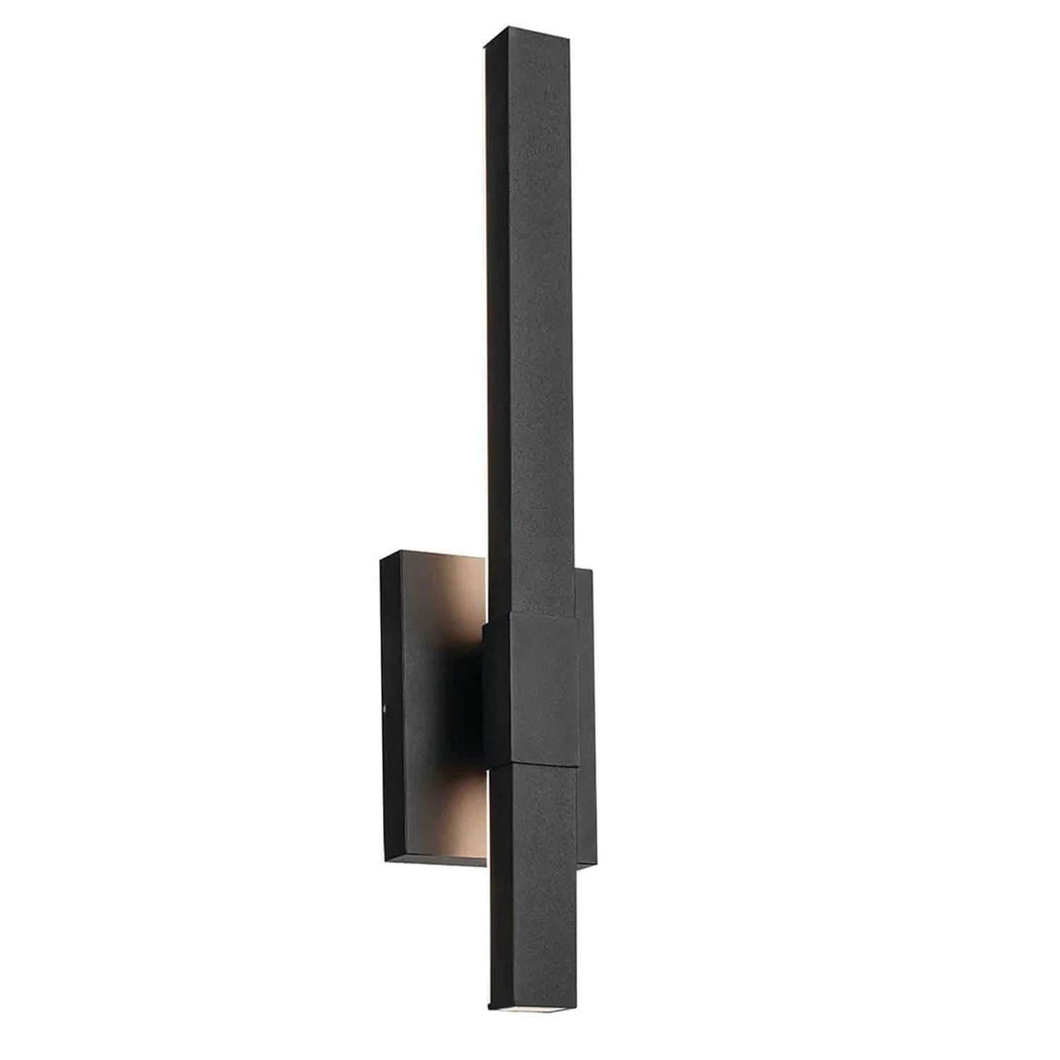 Licht-Erlebnisse Außen-Wandleuchte MATEO, LED, Warmweiß, LED Aluminium 56 cm hoch IP44 Schwarz länglich 3000 K indirekt Modern