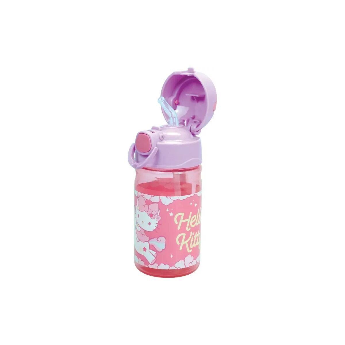 Hello Kitty Trinkflasche Hello Kitty Unicorn Kunststoffflasche mit Haken 350 ml