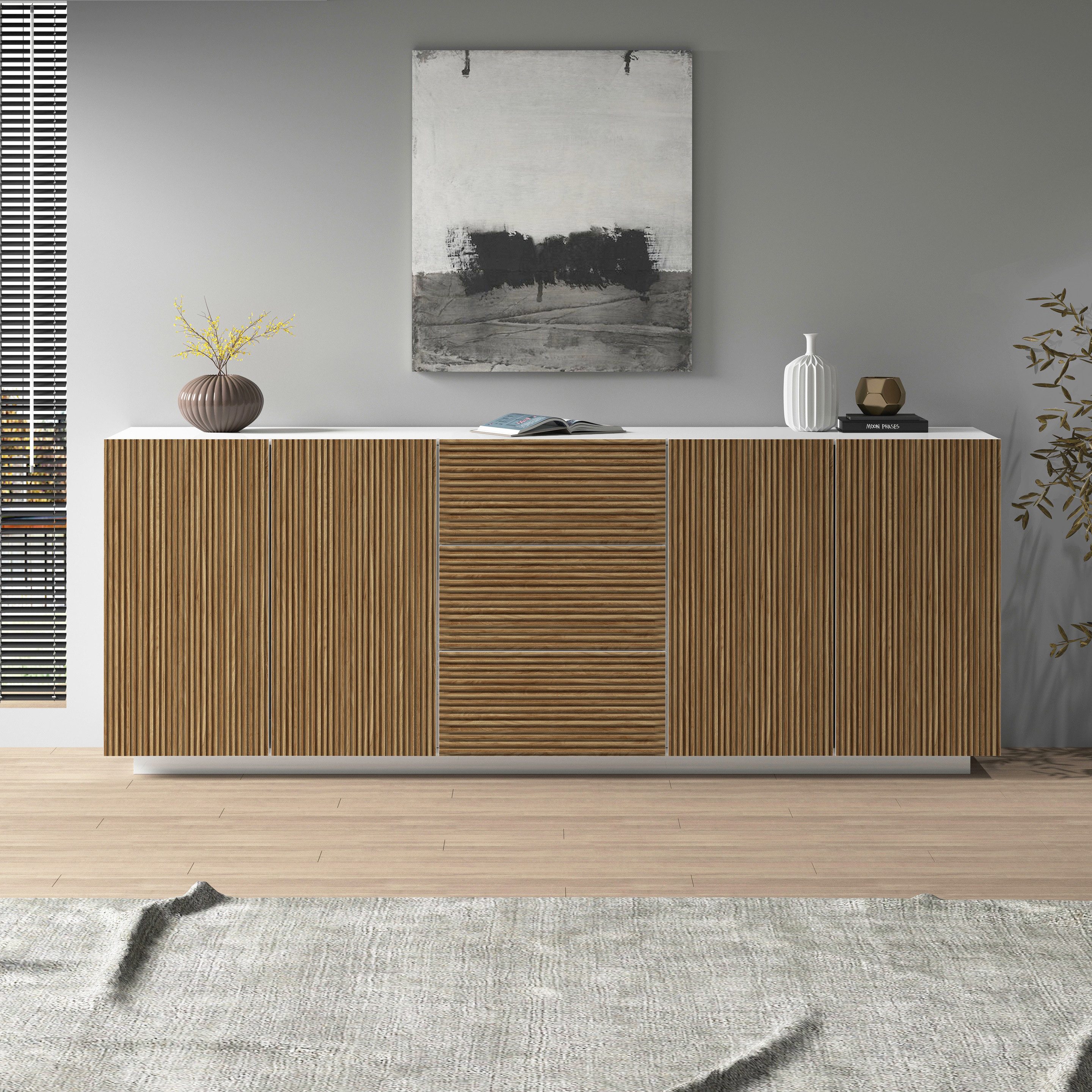 INOSIGN Sideboard Vega Sideboard,Kommode,220 cm, mit 4 Türen und 3 Schublad günstig online kaufen