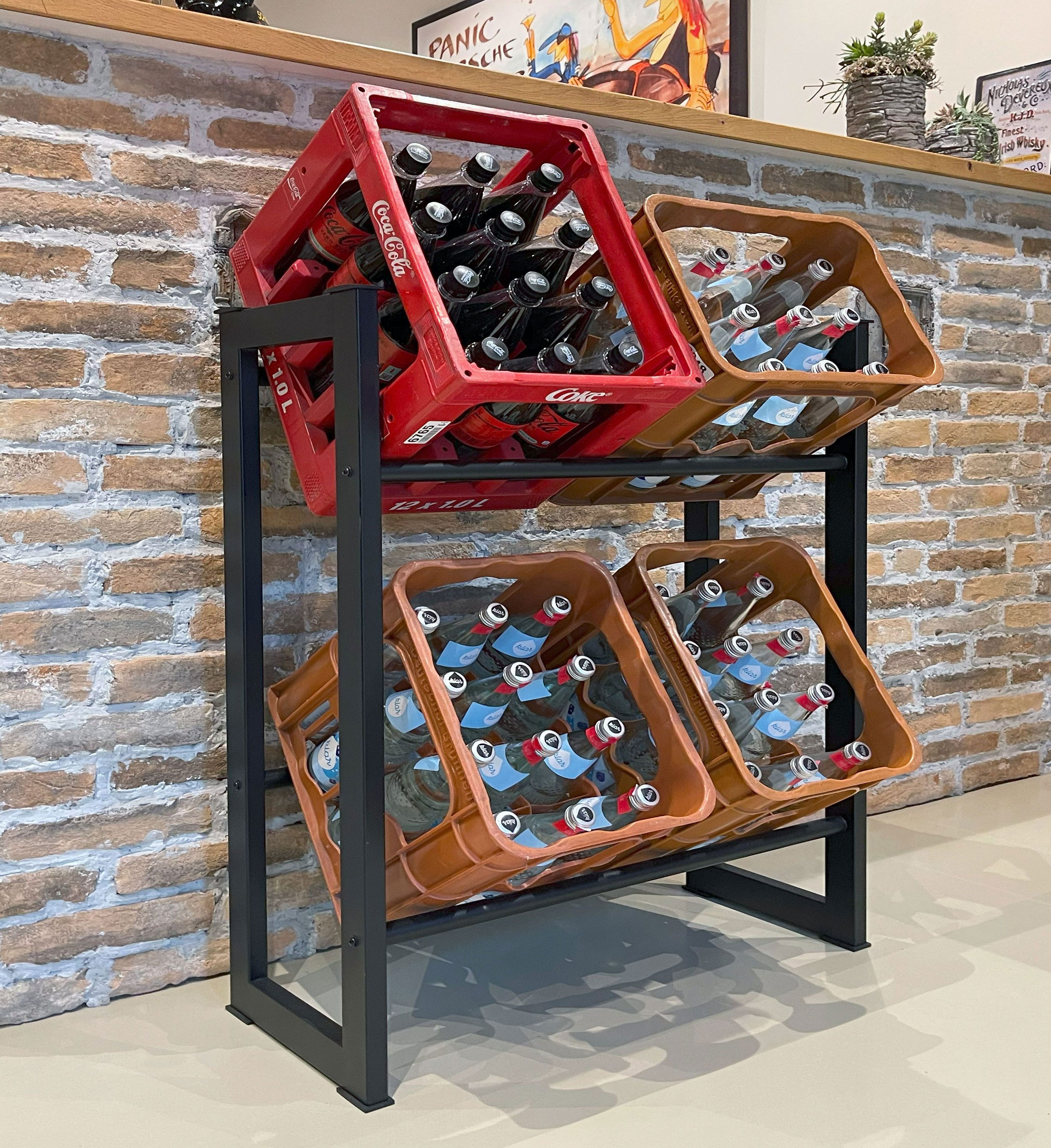 Quick Star Flaschenregal Getränkekistenregal 71x30x90cm, 4-tlg.