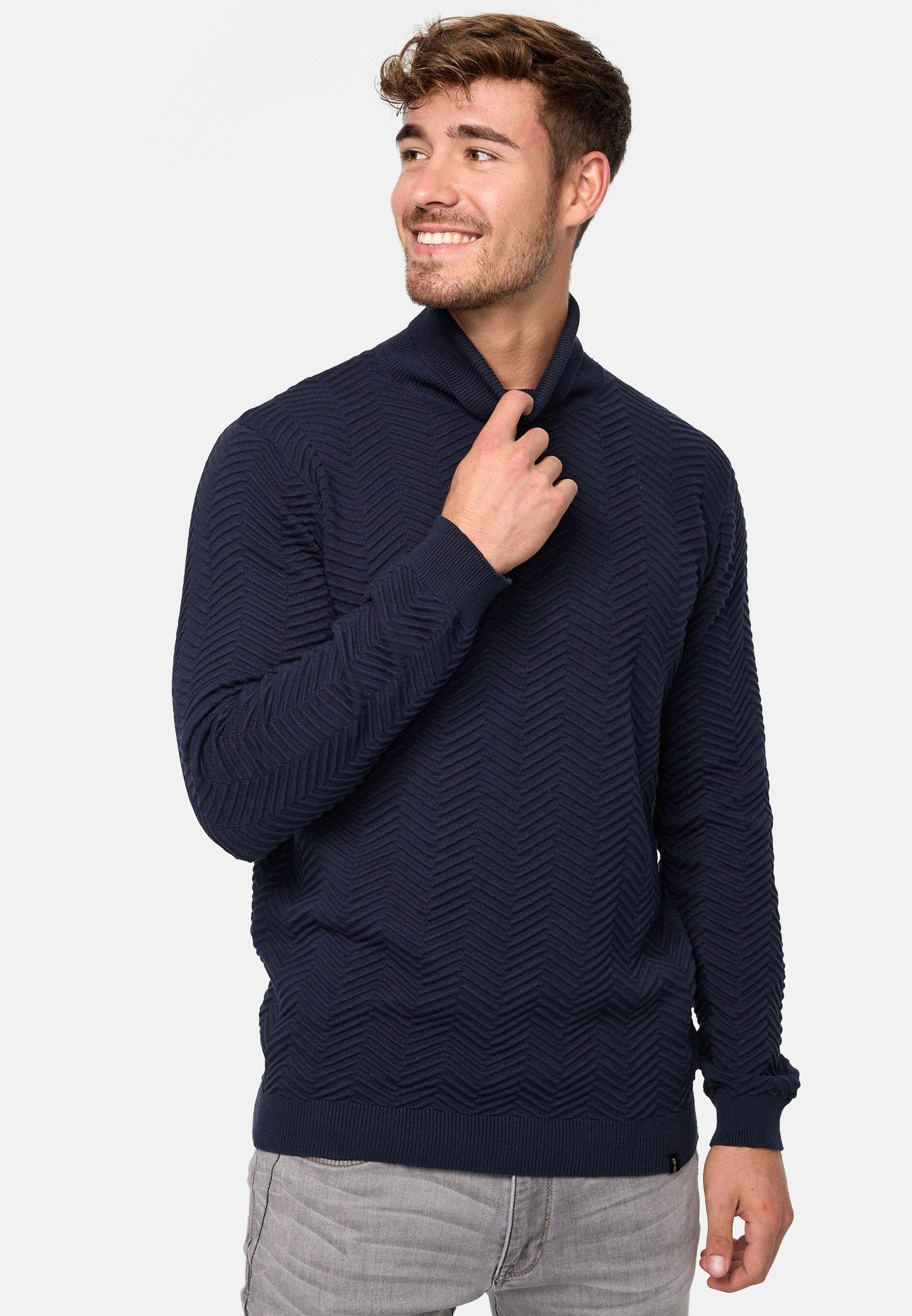 Indicode Rollkragenpullover Herren Saini Strickpullover Herrenpullover günstig online kaufen