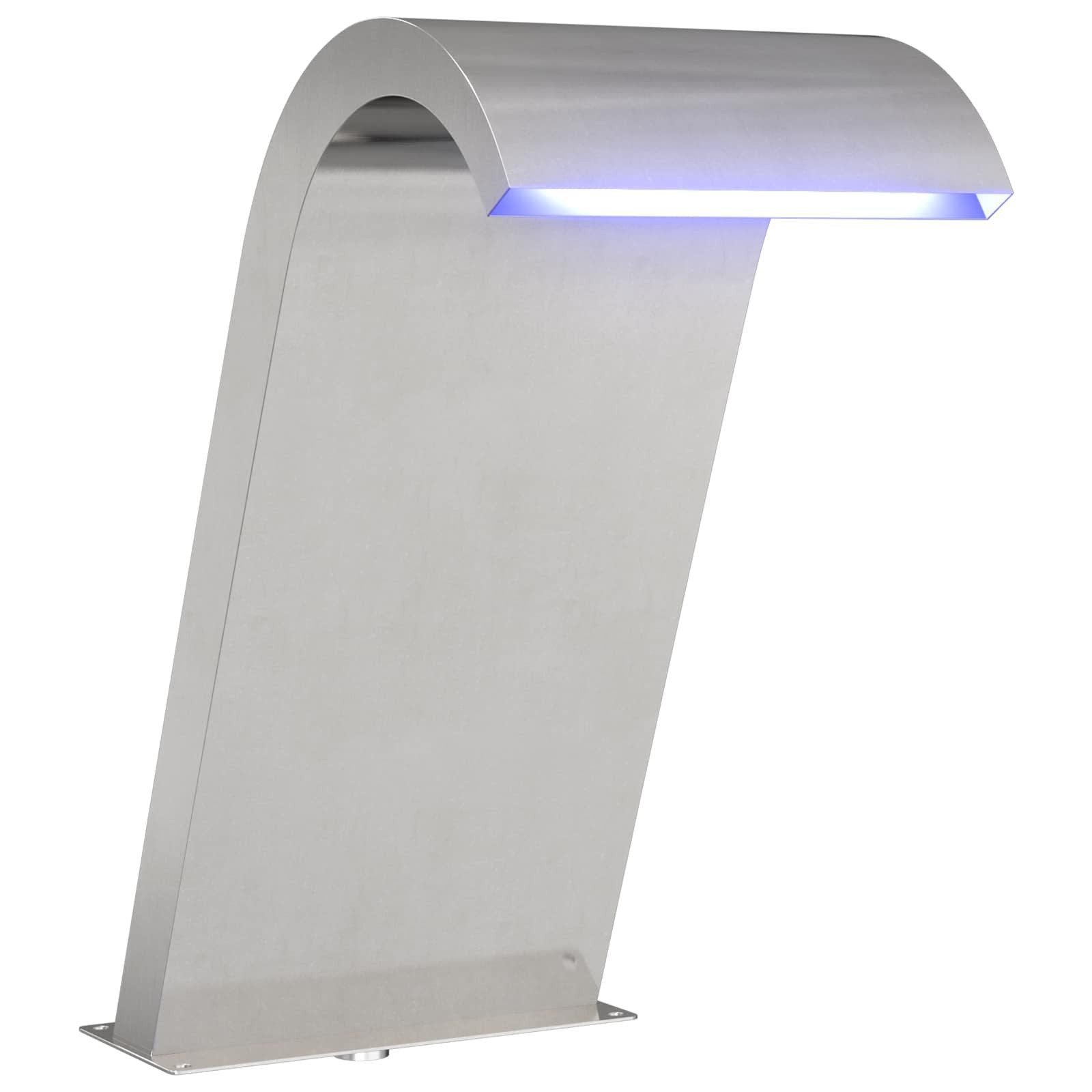 vidaXL Wasserfall Poolbrunnen Silber 47 x 31 x 60 cm Edelstahl, (1 tlg)