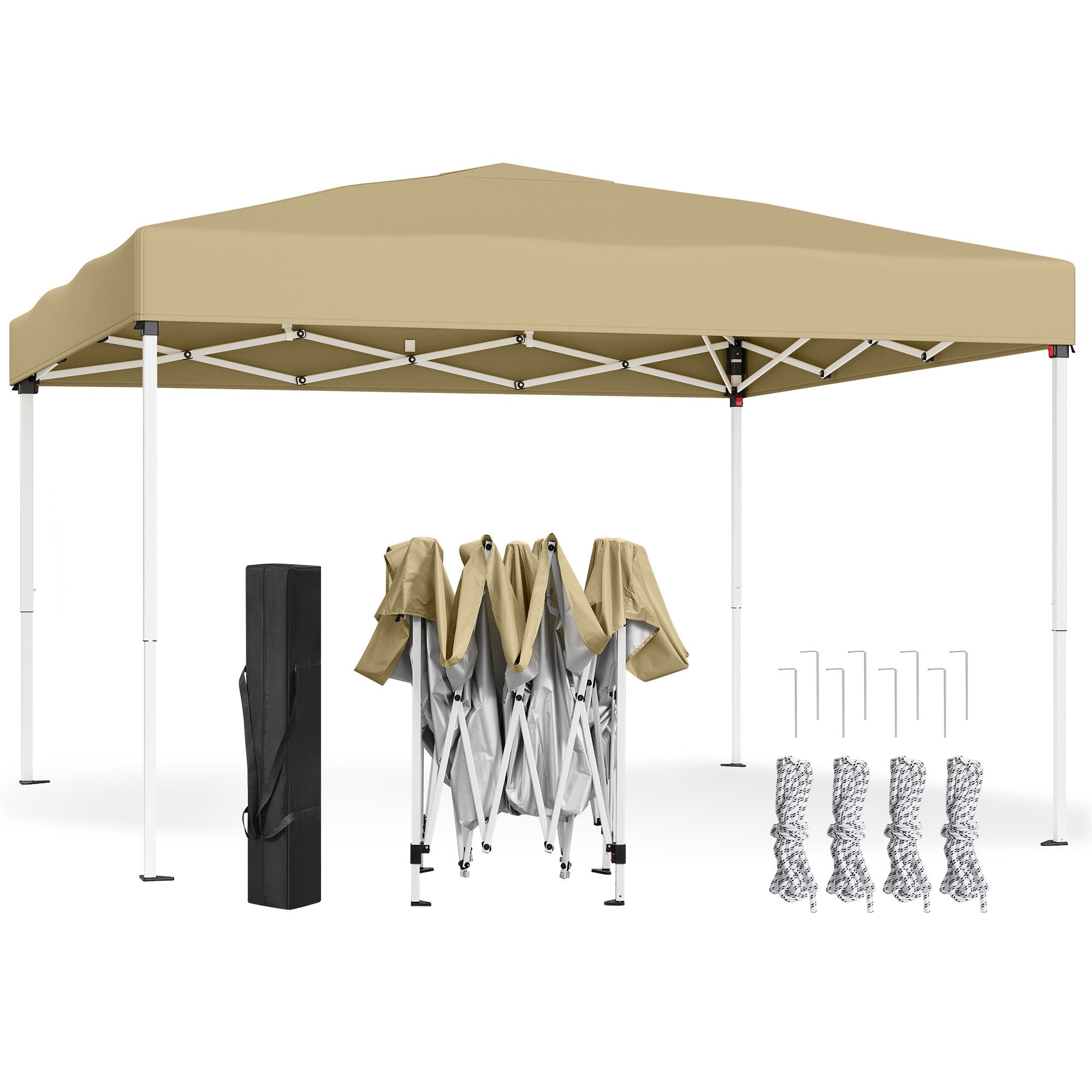 SONGMICS Pavillon 3 x 3m Pavillon für Garten, Faltzelt, mit 0 Seitenteilen, stabil, tragbar, Hof, Markt, Sonnenschutz