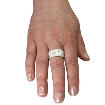 SKIELKA DESIGNSCHMUCK Silberring Silber Ring "Nugget" 12 mm (Sterling Silber 925), Hochwertige Goldschmiedearbeit aus Deutschland