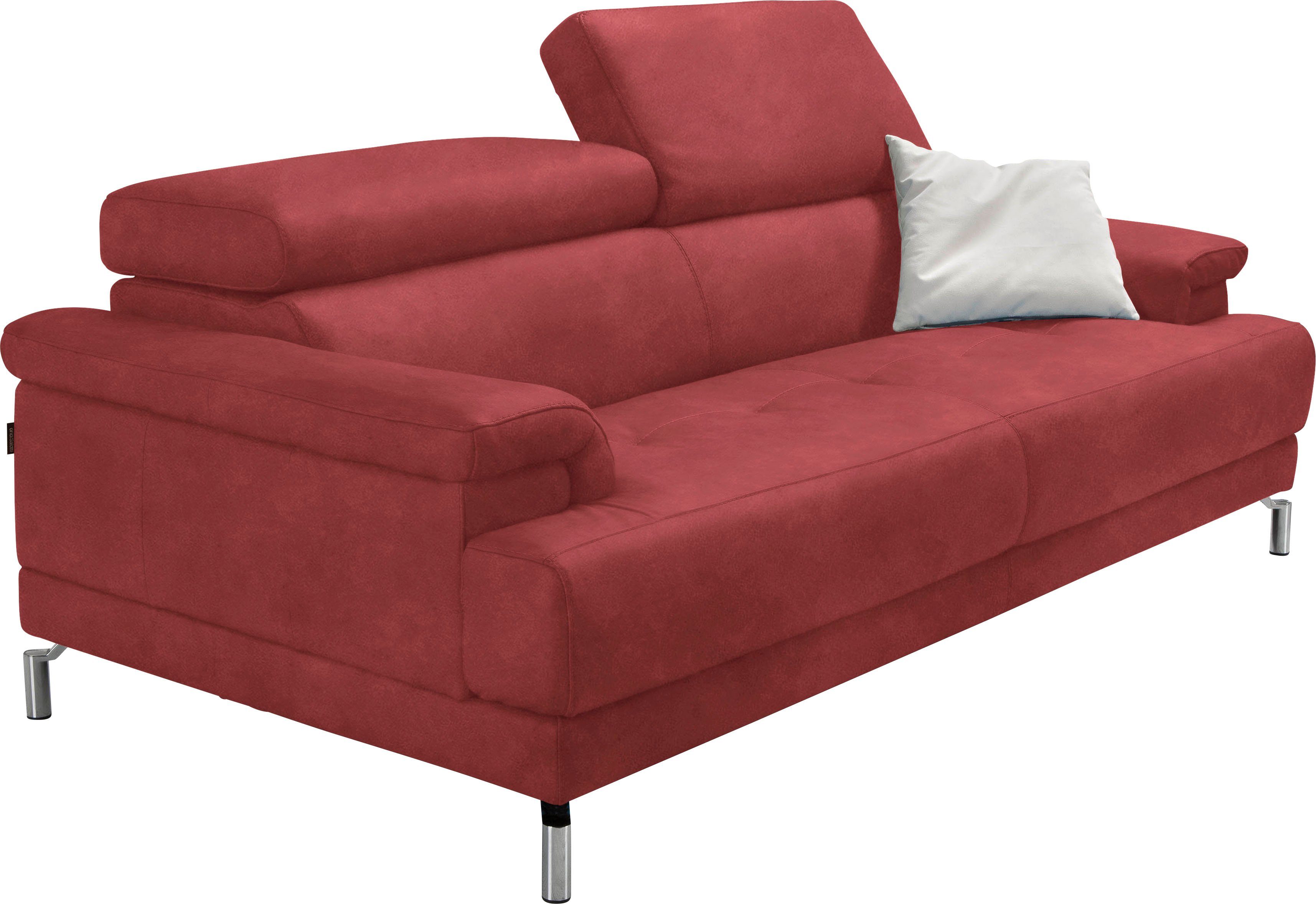 Egoitaliano 2,5-Sitzer Soul, Design und Sitzkomfort auf hohem Niveau, tolle Details, inkl. Kopfteilverstellung für noch mehr Komfort, Designfuß