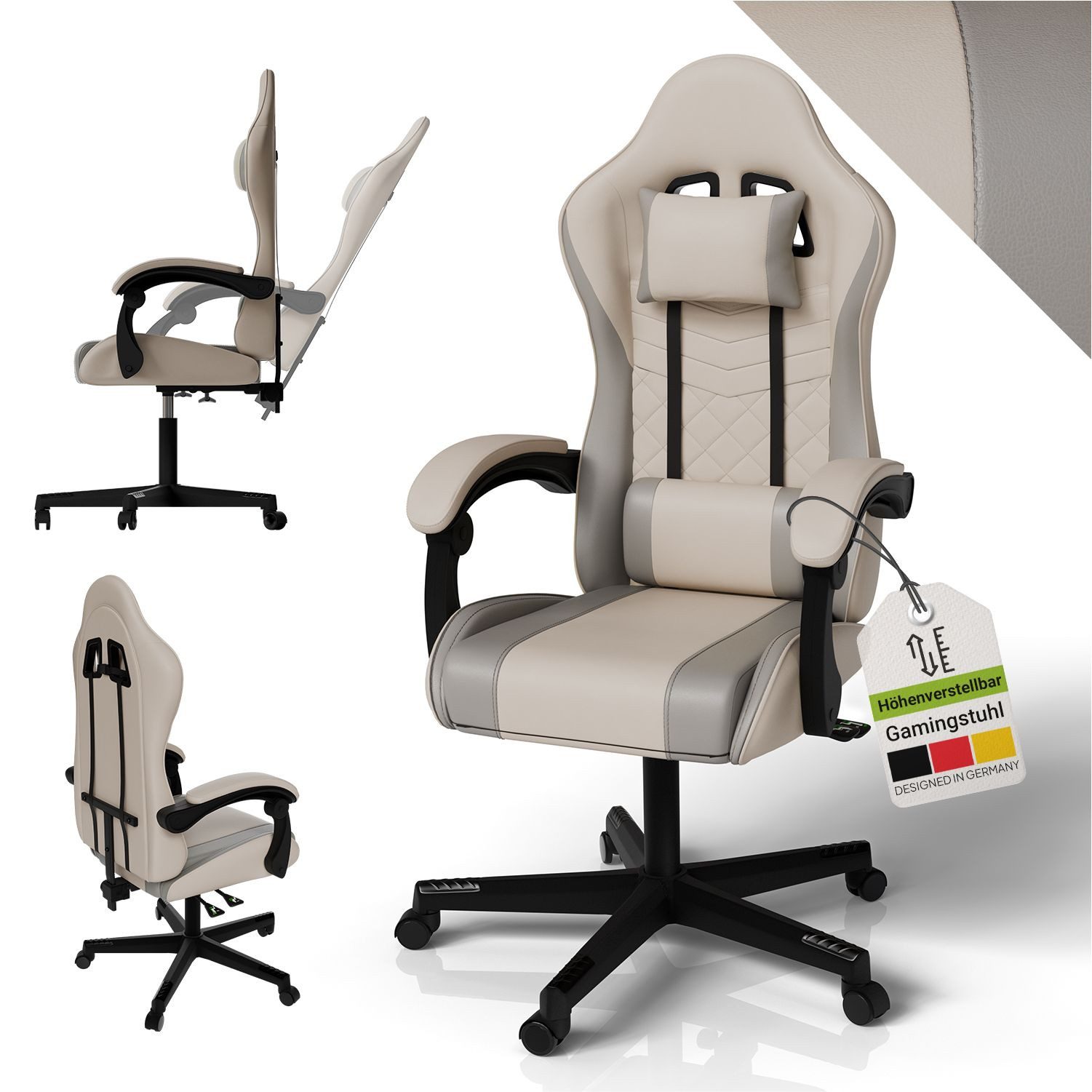 Juskys Gaming-Stuhl HyperSeat, Verstellbare Rückenlehne, robuste Konstrukti günstig online kaufen