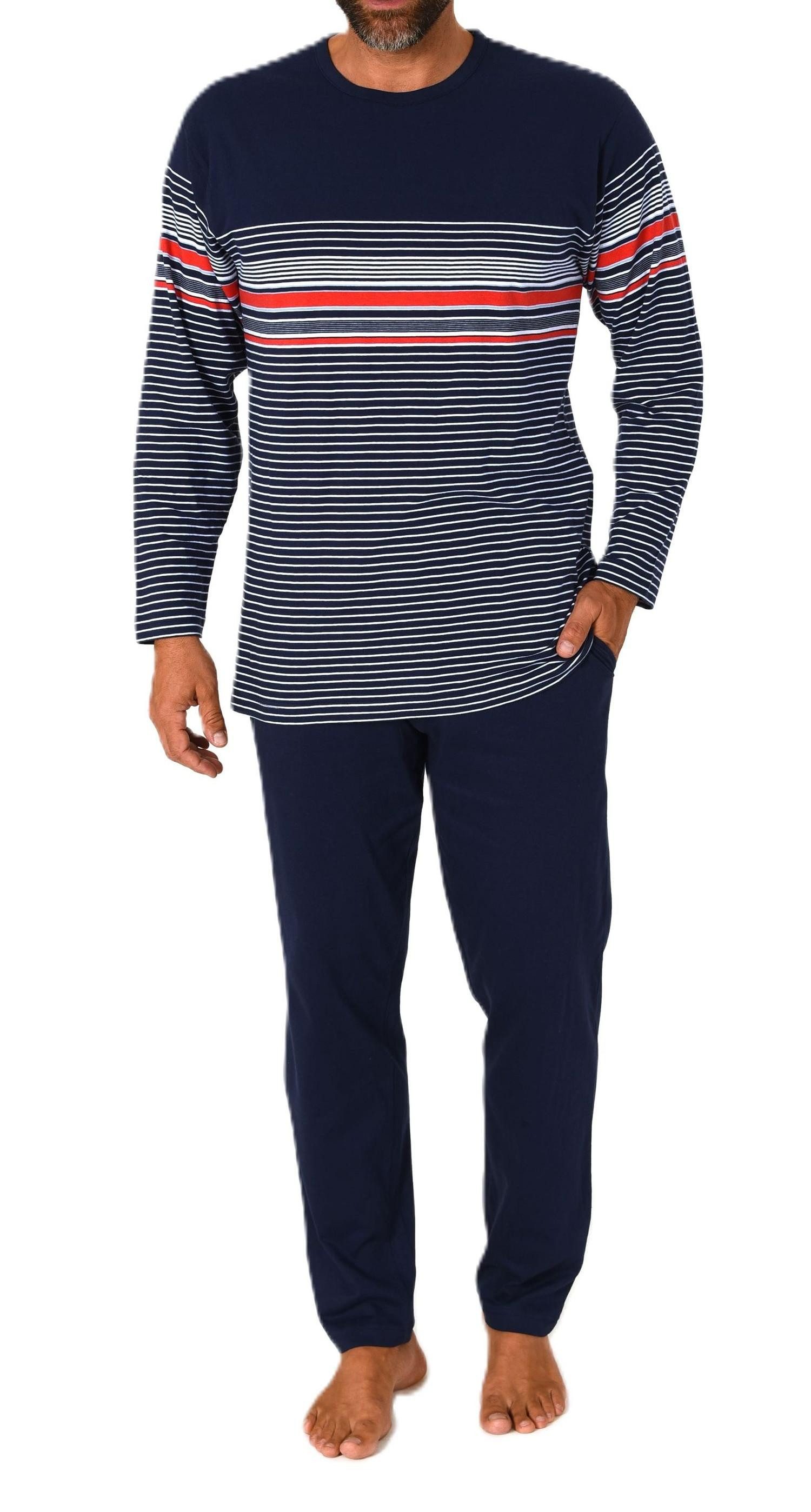 Normann Pyjama Normann Herren Schlafanzug Pyjama lang in eleganter Streifen günstig online kaufen