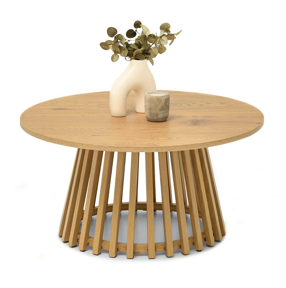 Compleo Couchtisch Runder Couchtisch mit geriffeltem günstig online kaufen