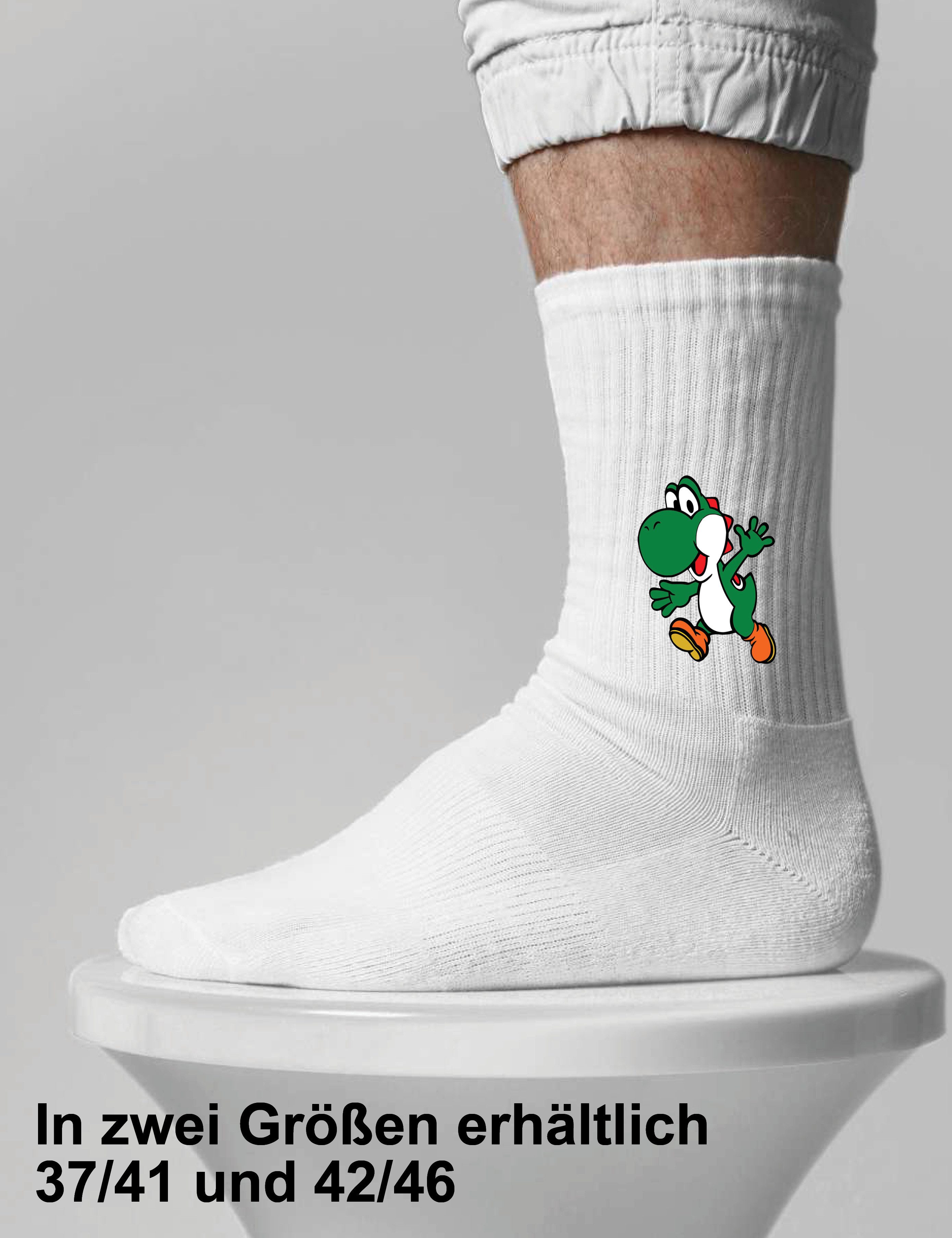 Youth Designz Tennissocken Unisex Socken "Yoshi Game" Aufdruck lustig Geschenk Statement mit verstärkter Verse und Zehenbereich