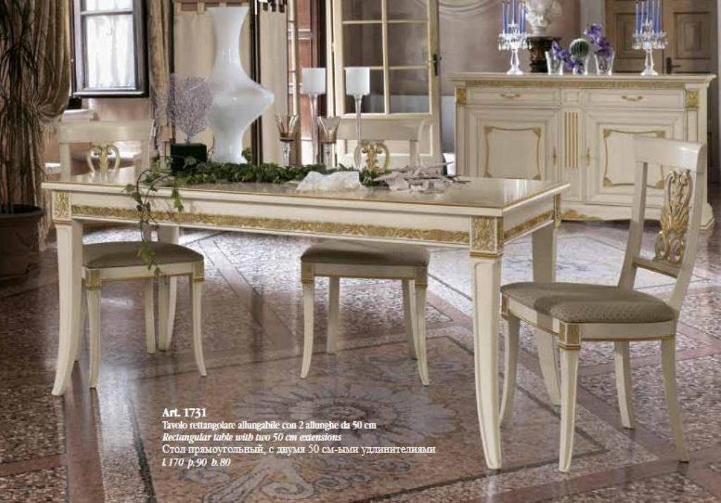 JVmoebel Esszimmer-Set, Klassischer Esstisch Tisch Holz Esszimmer Garnitur + 4x Stuhl Set Stühle Barock